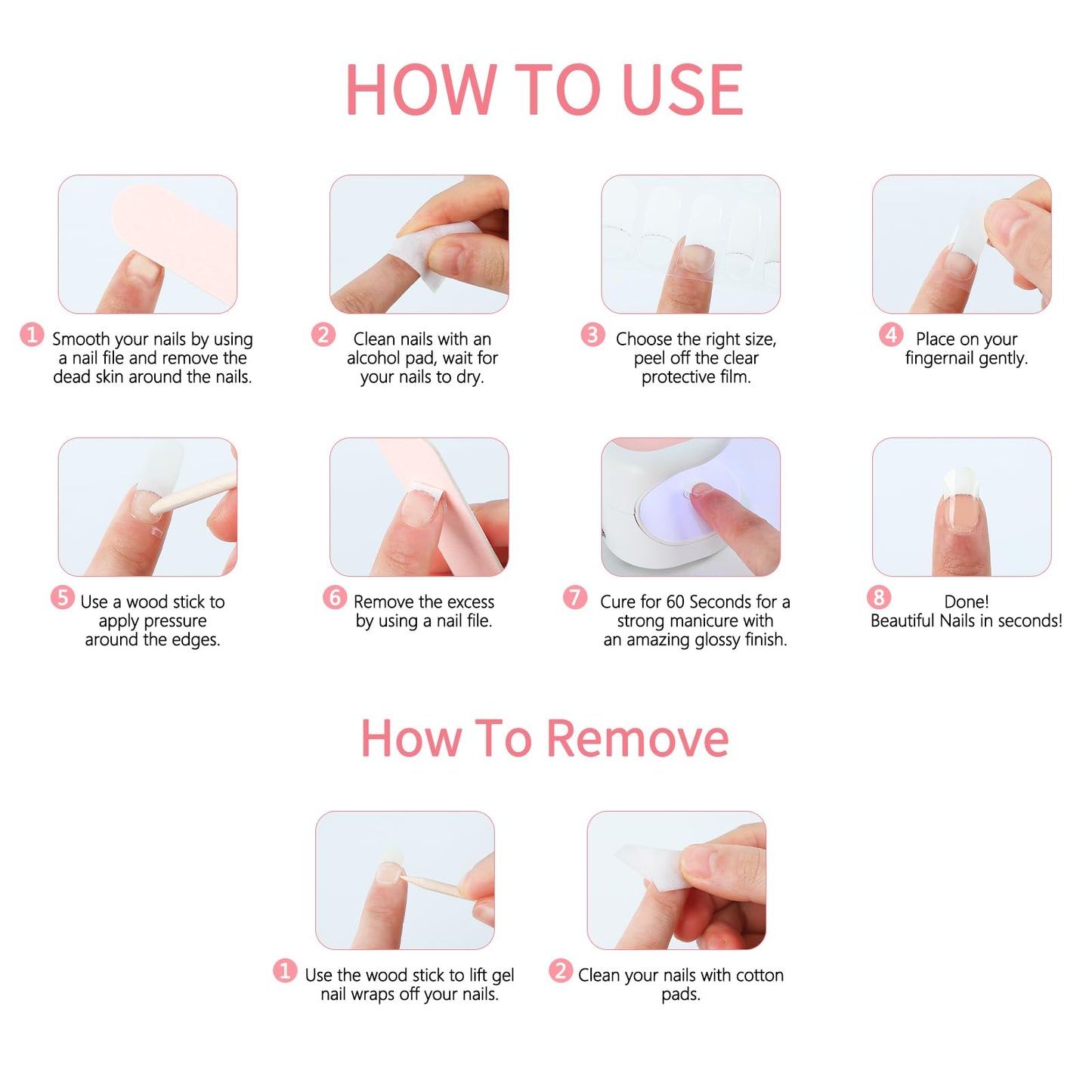 YIZHUO Patriotic Semi-Cured Gel Nail Strips Kit - 4th of July Nail Art Designs with 20 Salon-Quality Stickers, Easy DIY Manicure at Home, UV/LED Lamp Required, Red White and Blue