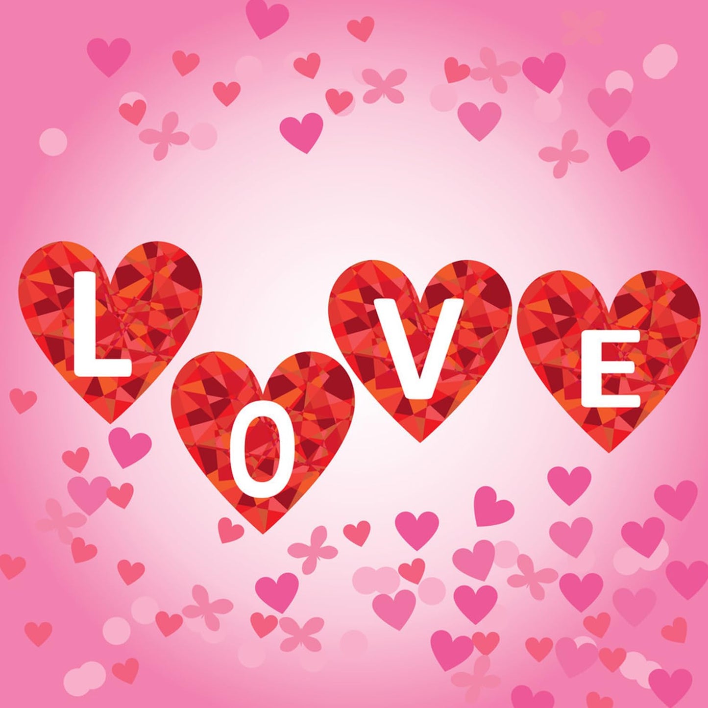 Valentines Press on Nails Short Square Artificial Acrylic False Nails Translucent Red Love with Rhinestones Full Cover Glossy Heart Stick on Nail Artificial Fingernails for Women Festival Manicure