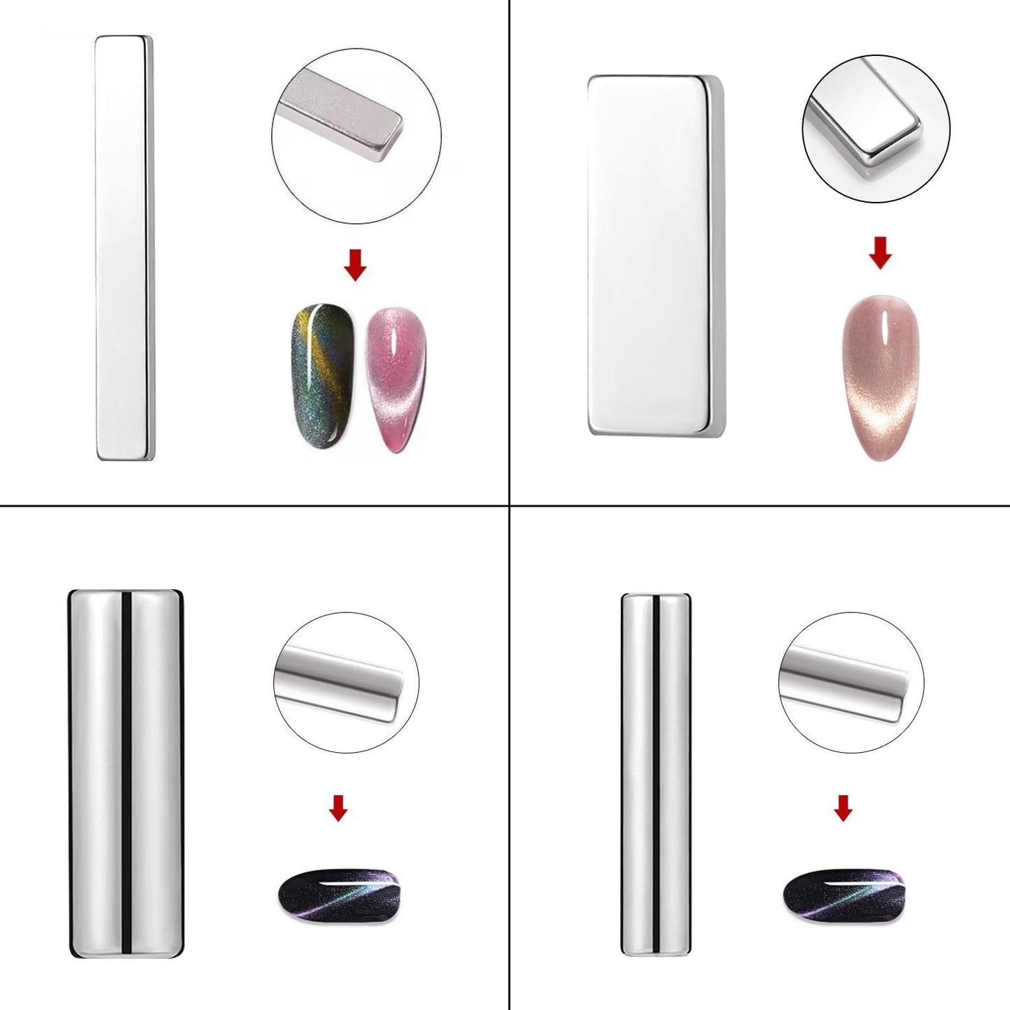 WOKOTO 9Pcs Nail Magnets For Nail Art Tools Cat Eye Magnet For Nails Gradient Ombre Cat Eye Designs Cateye Magnet Nail Polish Magnets Pens Multiple Nail Art Magnet Sticks Wands Nail Design Magnets