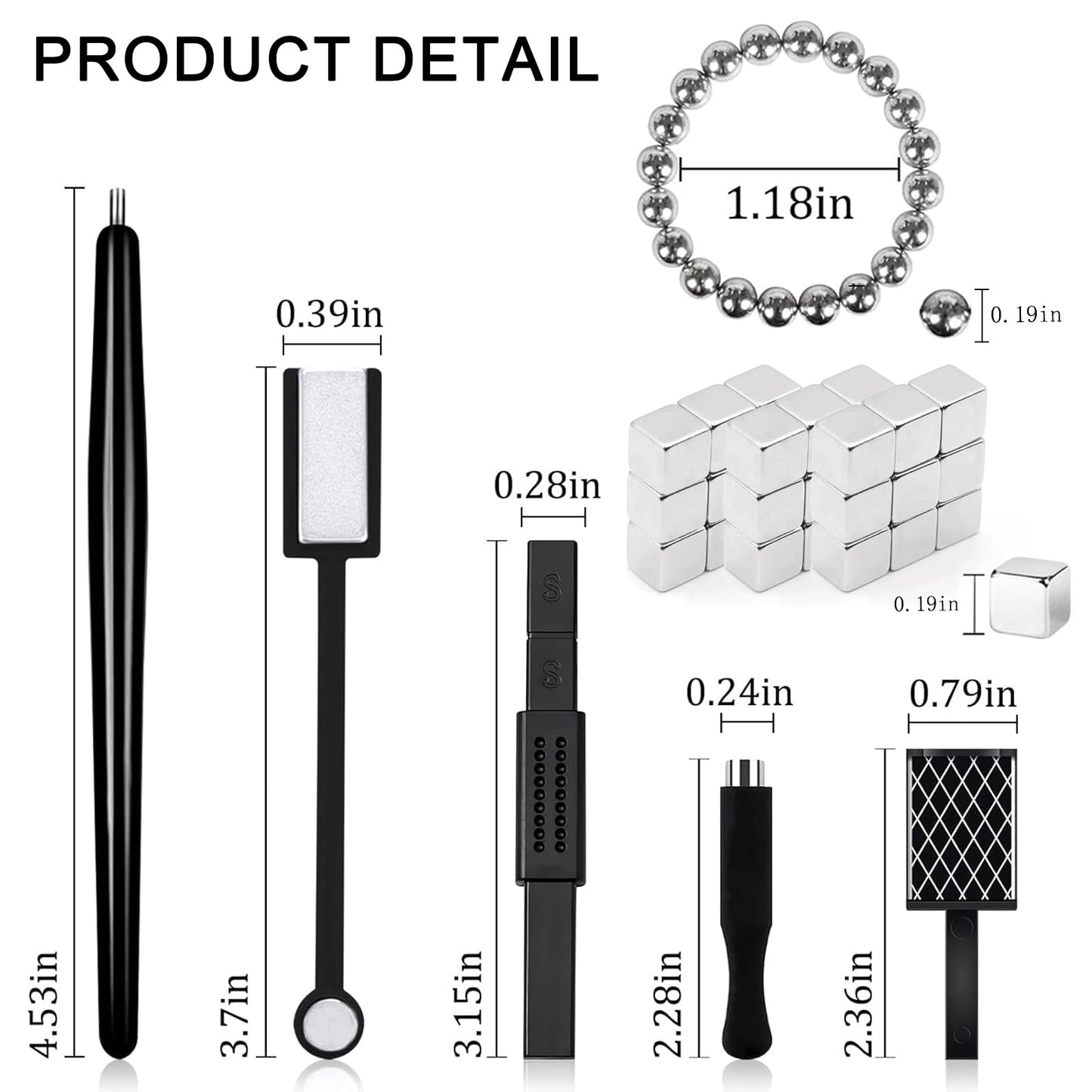 SILPECWEE 60Pcs Cat Eye Nail Magnet Tool Set Cat Eye Gel Nail Polish Magnet Wand Magnetic Nail Polish Cat Eye Magnet for Nails Cat Eye Magnets Sticks Nail Design Tool Nail Art Accessories