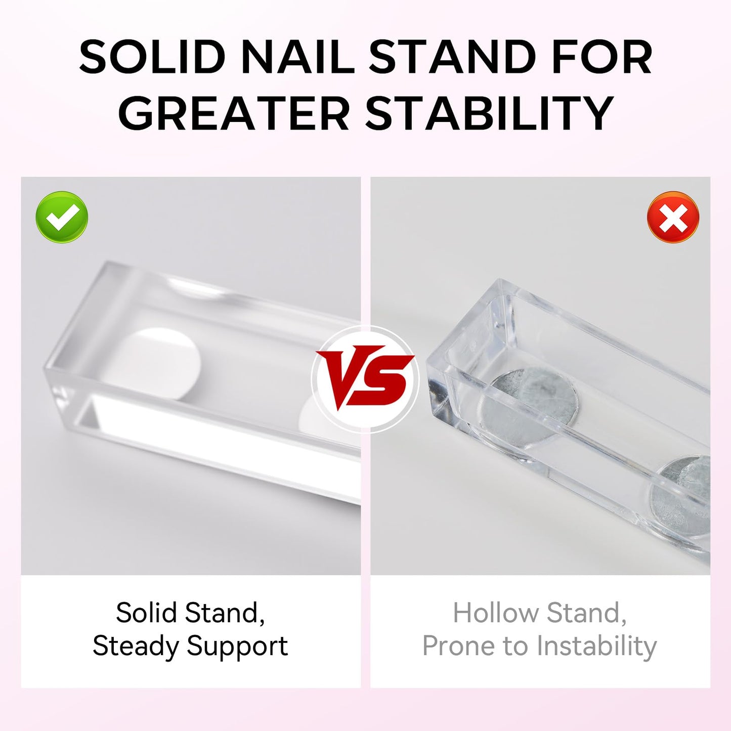Makartt Nail Stand: Press On Nails Stand Display Practice Art Magnetic Fake Nail Holder for Painting Nails Stand for False Nail Designs with Double-sided Tape for Home DIY Beginner Salon Supplies
