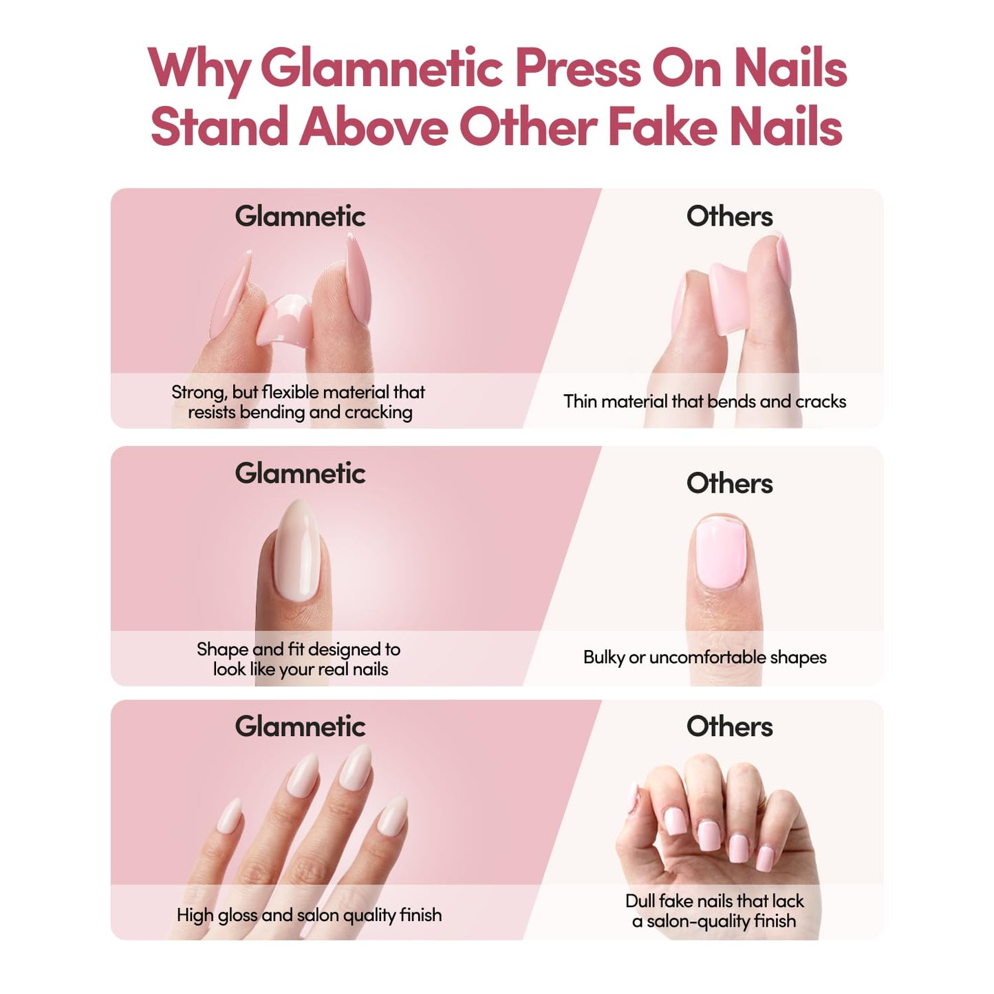 Glamnetic Press On Nails - Medium Coffin Fake Nails with Blue & White French Tips | Salon Quality Vacation Nails | Tuscan Twist | 15 Sizes - 30 Nail Kit with Glue