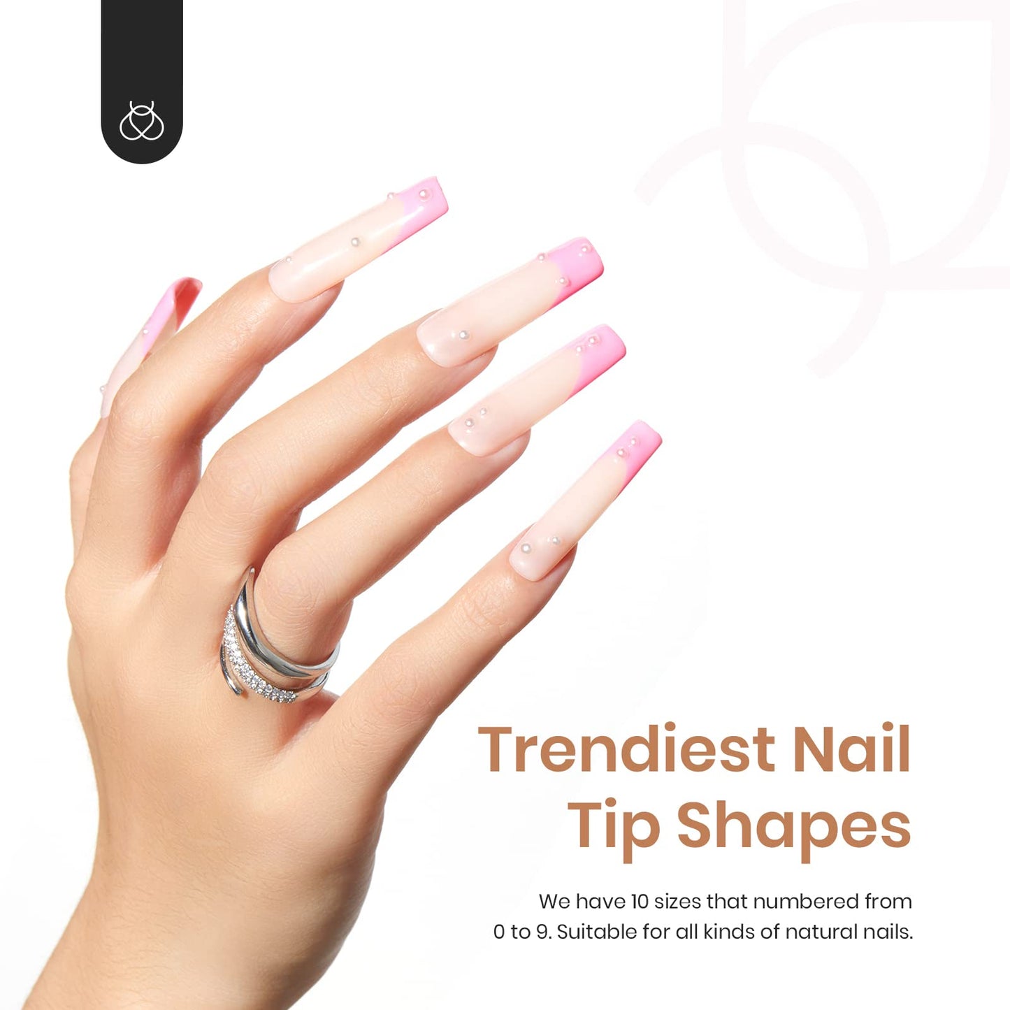 Beetles Gel Nail Tips, 500Pcs Pre-shaped Long Square Gelly Clear Press on Nail Tips Full Cover Acrylic False Nails Extensions Soak Off for Art Women Gifts