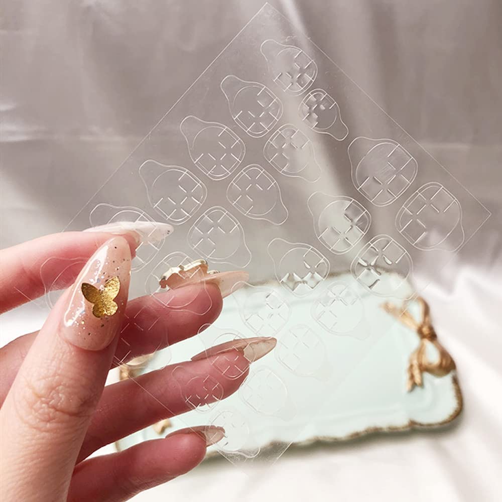 Mwellewm 240 Pcs 10 Sheets Nail Glue Stickers Double Side for Press on Nails Stickers,Waterproof Breathable False Nail Tips Jelly Adhesive Nail Tabs Glue