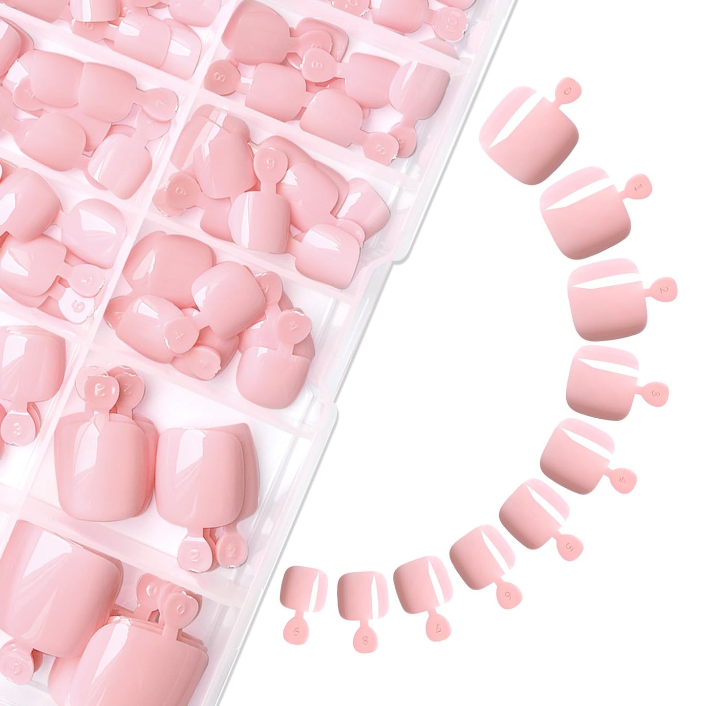 Lifextol 120PC Pink Press on Toenails for Women Fake Toe nail Press ons Acrylic Toe Press on Nails Set, Pink Press on Toe Nails Press on Fake Toenails Press ons Acrylic Toe Nail Tips&Glue Tab-L