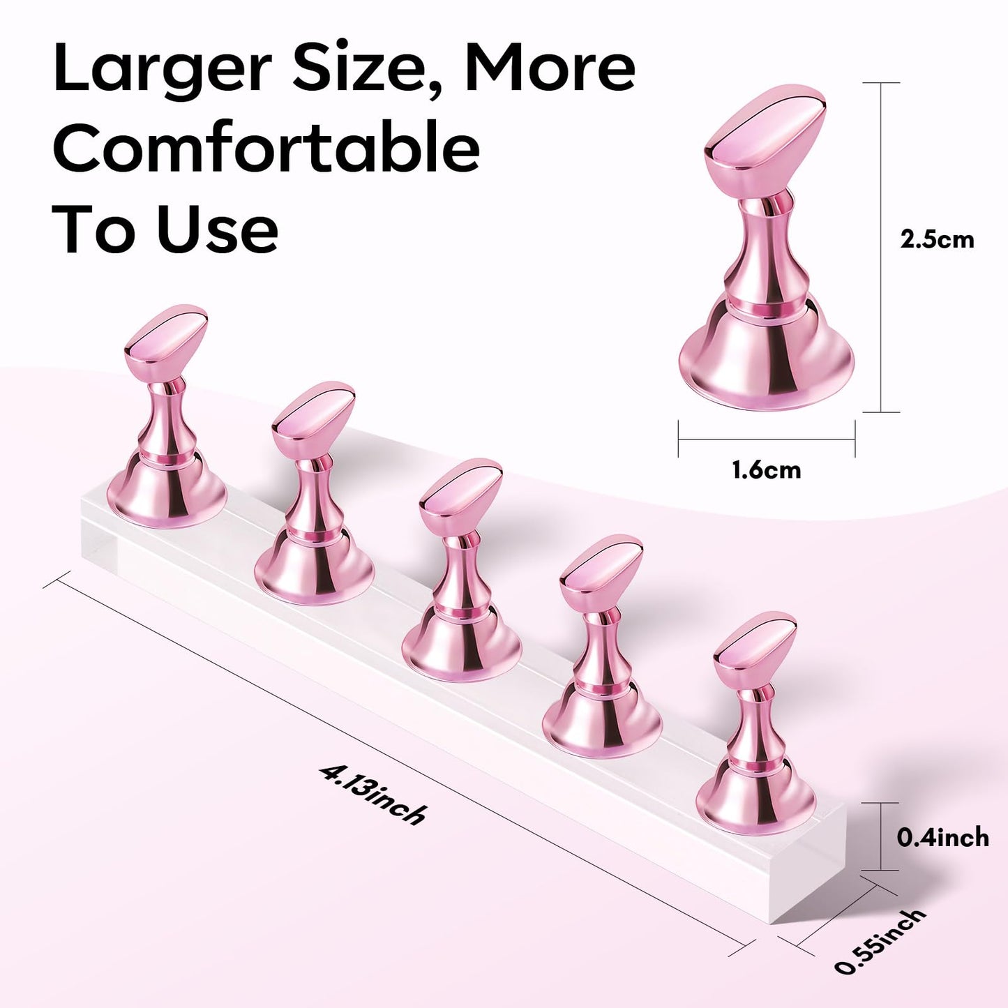 Makartt Nail Stand: Press On Nails Stand Display Practice Art Magnetic Fake Nail Holder for Painting Nails Stand for False Nail Designs with Double-sided Tape for Home DIY Beginner Salon Supplies