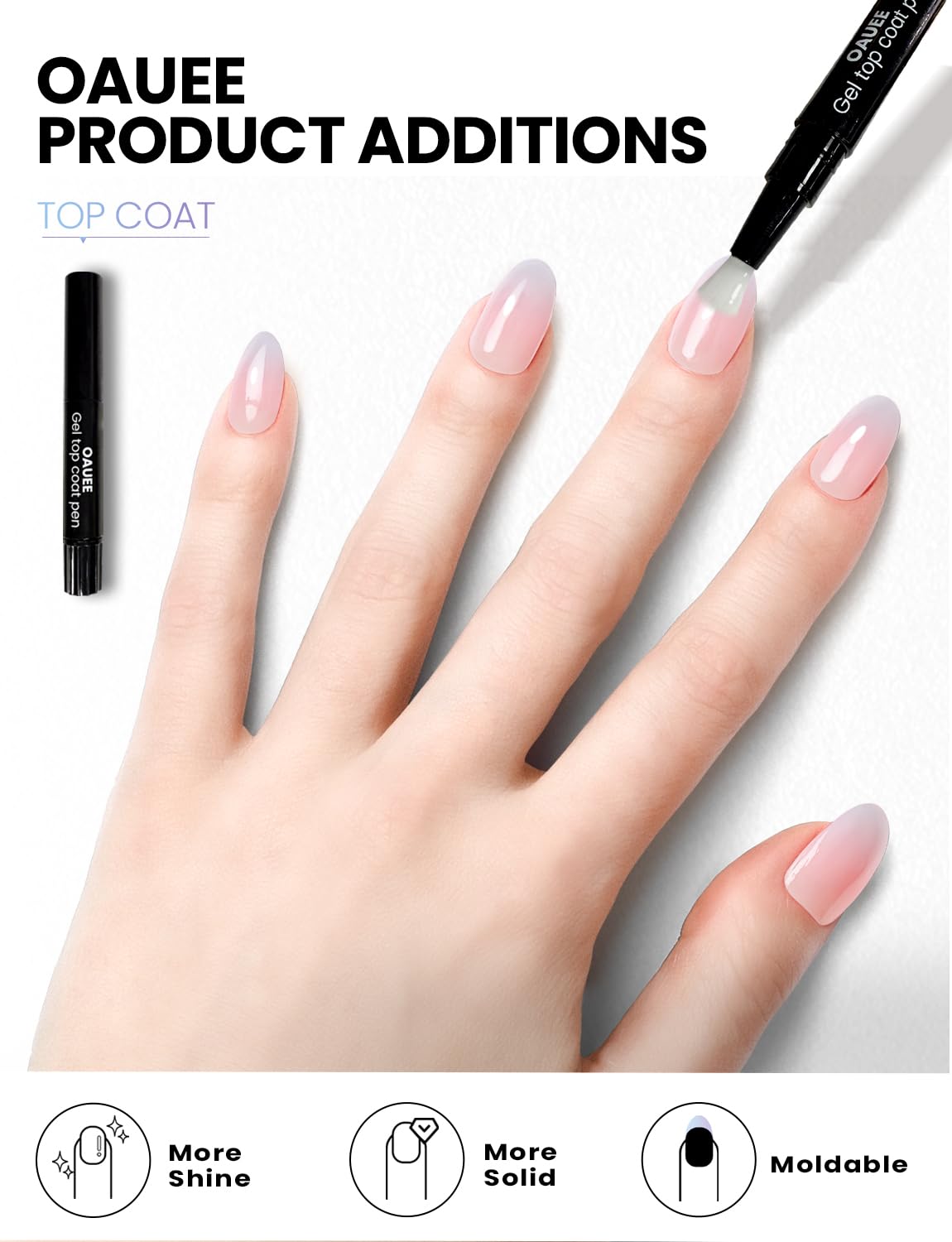 Oauee Semi Cured Gel Nail Strips | Built-In Gel Top Coat | UV Light Required | Salon Quality, Easy Application And Removal (Lilac Whispers）