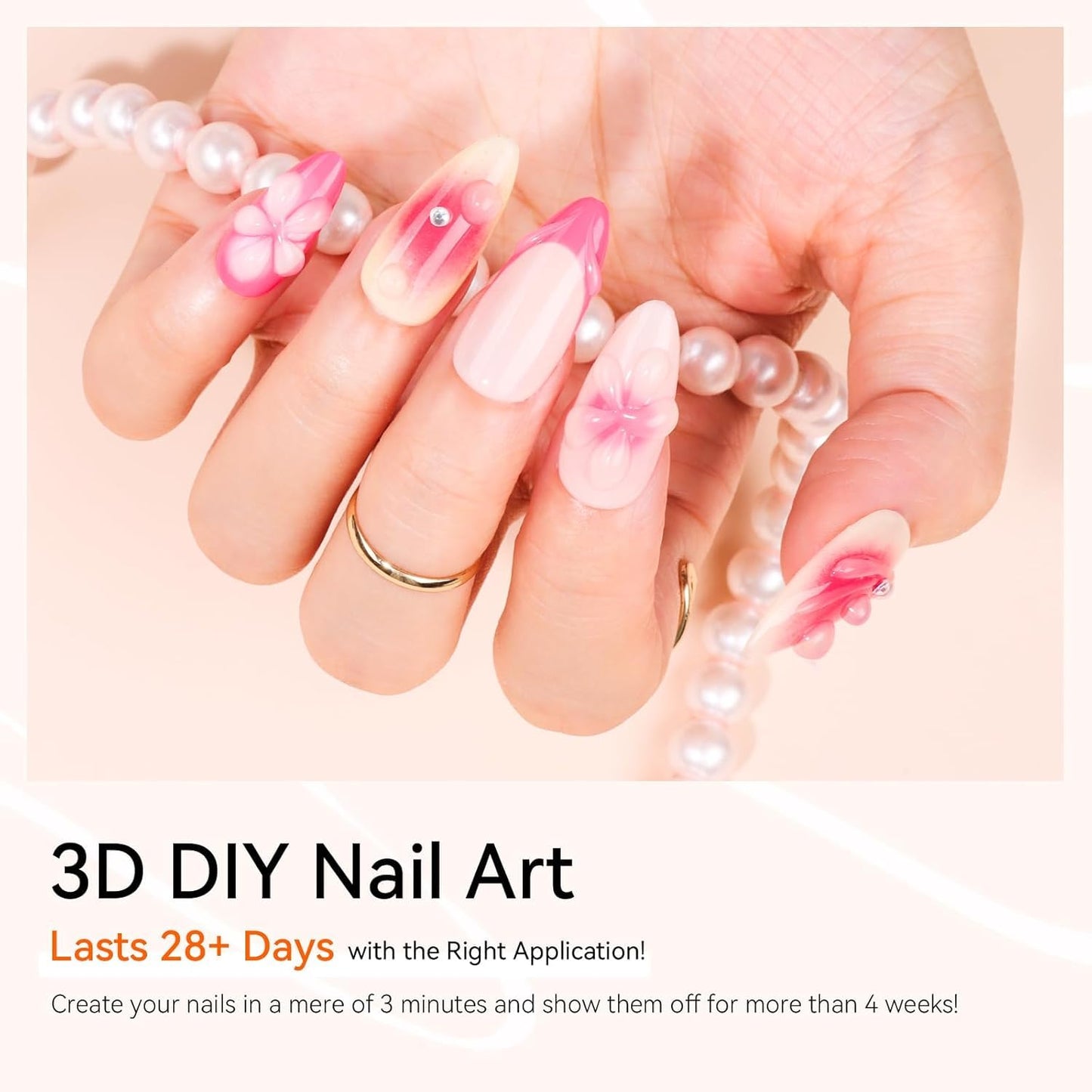 Makartt Nail Rhinestone Glue with 3D Gel Kit – Super Strong Nail Charm Glue & Sculpting Gel for DIY Nail Art, Drawing, Molding & Embossed Designs, Easy to Use for Nail Lovers & Beginners