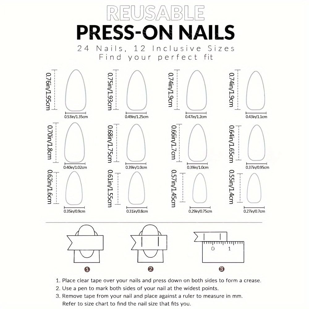 Aurora Chrome Press On Nails Medium Almond, Mirror Metallic Y2K Glow, 30pcs Reusable False Nail Kit by Nailinism