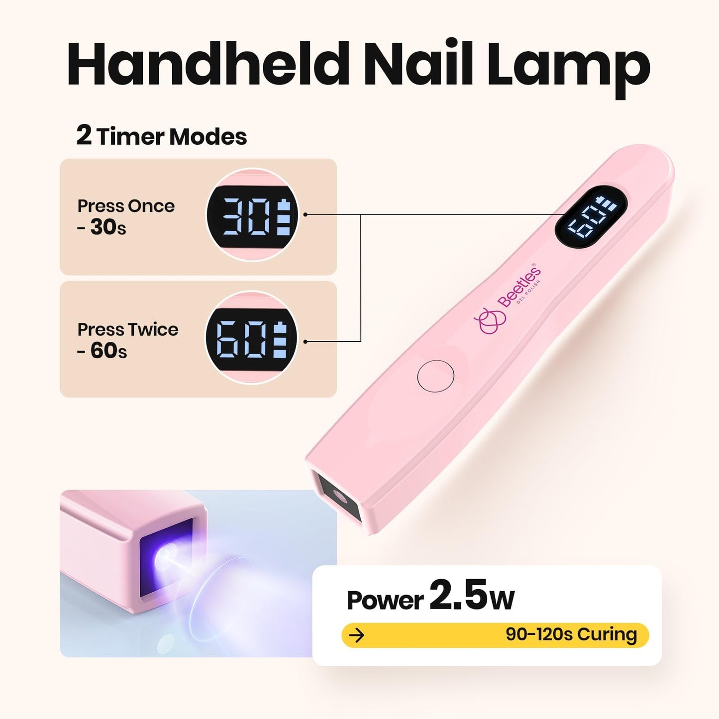 Beetles Builder Gel Nails Kit HEMA Free & Handheld Nail Lamp,8 in 1 Clear Natural Nude Building Gel with Base & Top Coat,for Nail Thickening Strengthening Building Apex for Beginner DIY Salon at Home