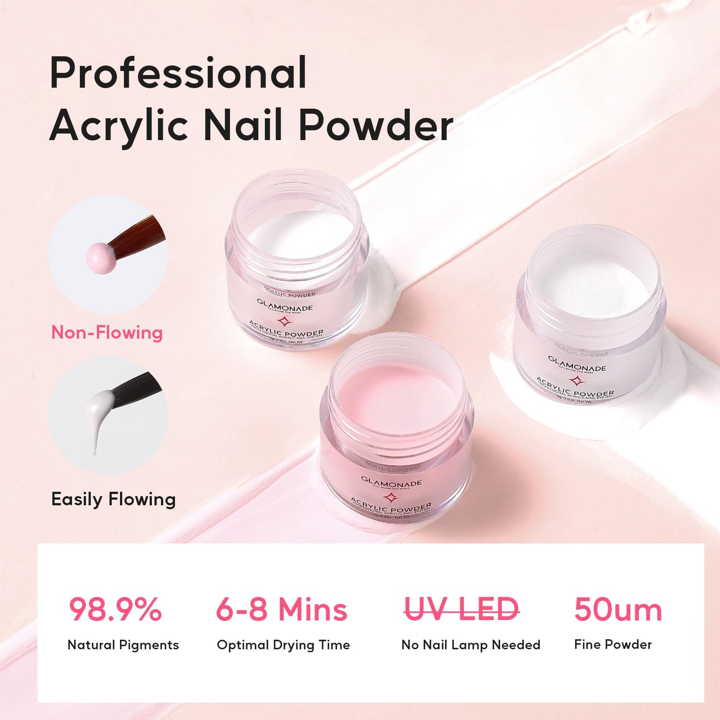Glamonade Nail Kit Acrylic Set: Professional Nail Kit with everything for Beginners Acrylic Powder Kit Art Tool Women Salon