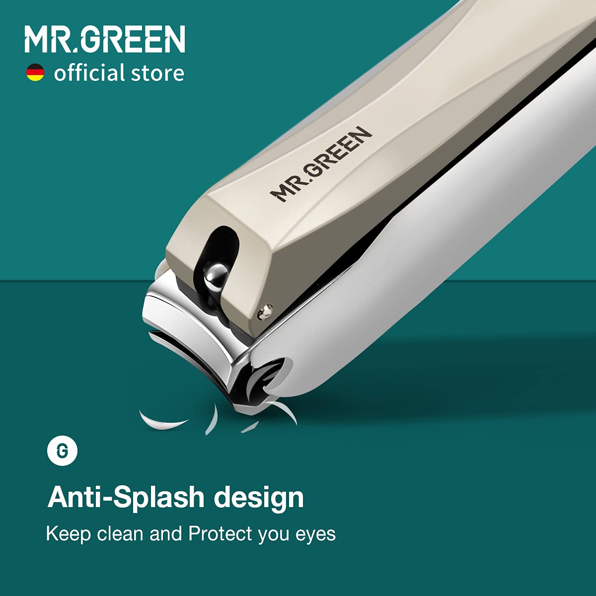MR.GREEN Nail Clippers Anti Splash Fingernail Cutter Stainless Steel Manicure Tools Nail Scissors Detachable Design Nail Trimmer (M+Nano Glass File)