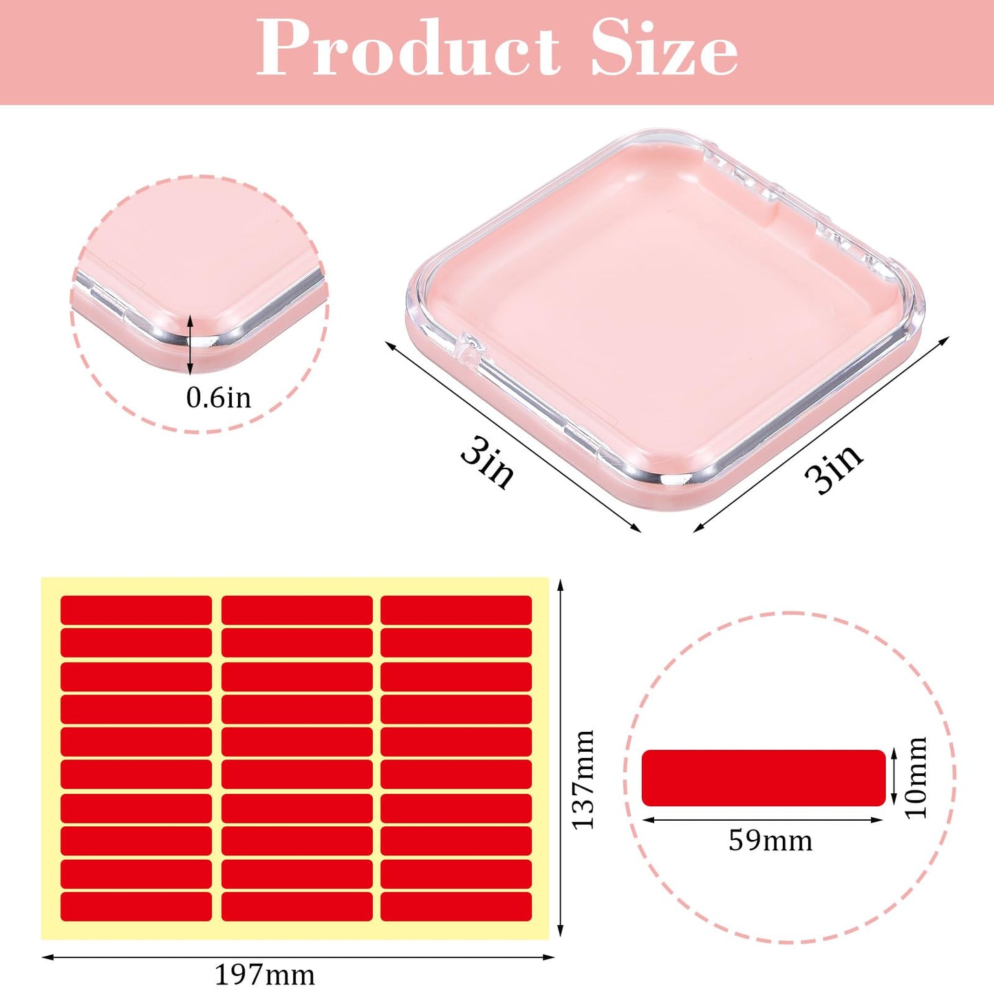 32 Pack Press on Nail Storage Boxes with 60 Adhesive Tapes – Acrylic Nail Organizer for Salon, Travel & Gifting (4 Colors: Pink, Black, White, Clear)