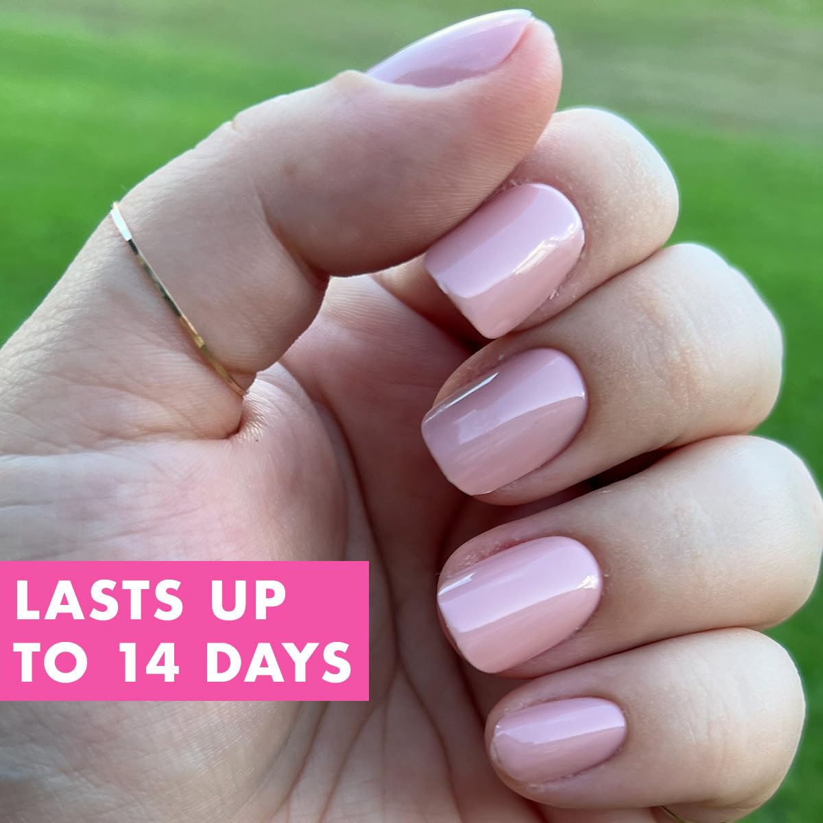 Olive & June Instant Mani Press-On Nails (Glue) | 42 Fake Nails, 21 Sizes | Non-Toxic Long-Lasting Recycled Materials Realistic Look | Salon-Quality at Home | Short, Squoval | HZ