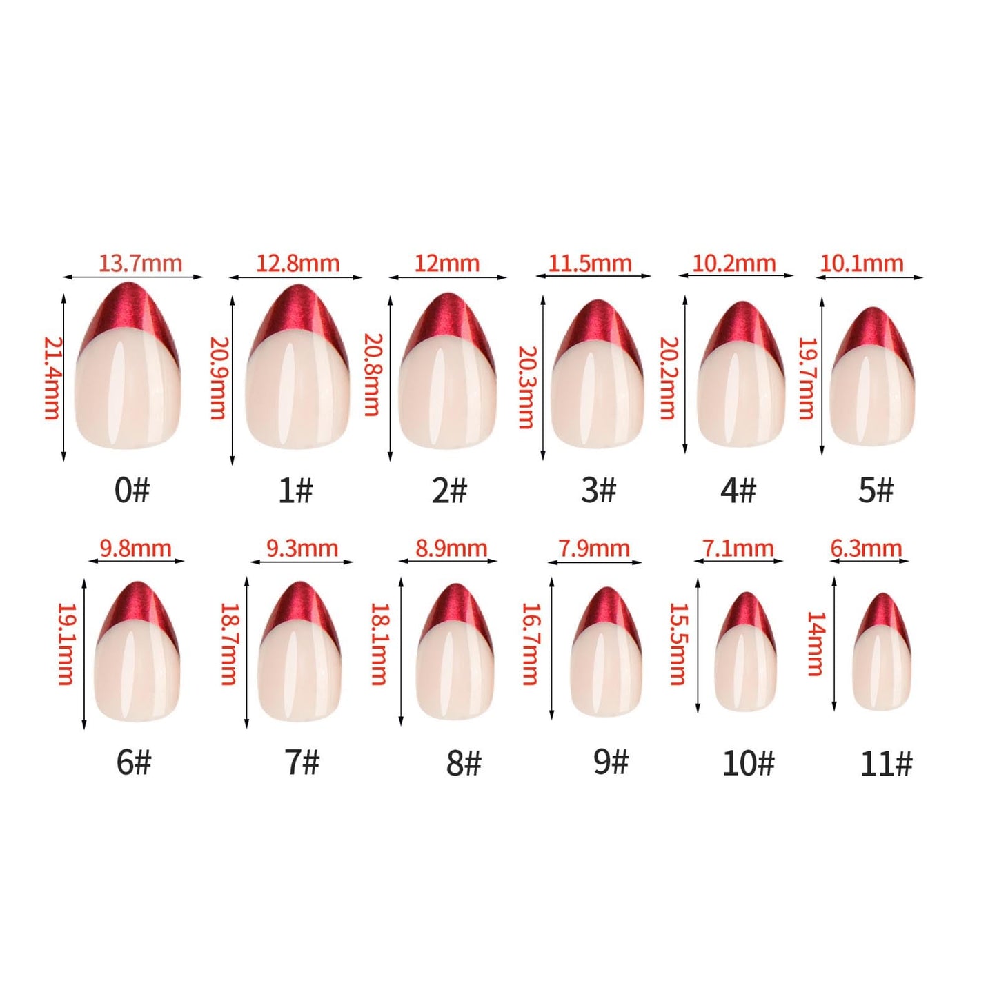 Hkanlre Press On Nails Almond-Glossy Press on Nails Medium,French Fake Nails for Women,Natural Reusable Bling Nails