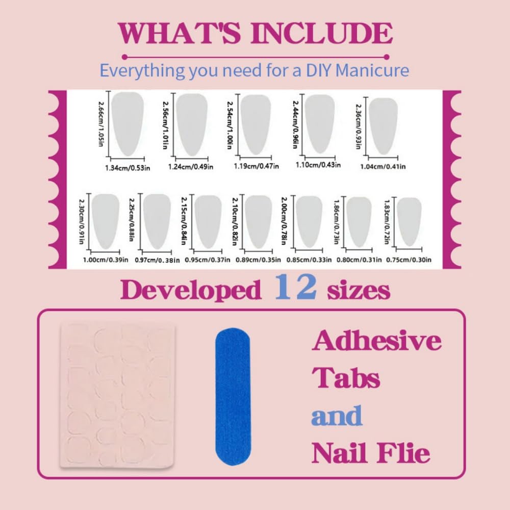 Almond Press on Nails Short Fake Nails with 5D Flower Charm Design Glossy White French Tips Acrylic Nail Turtle Shell Nail Press ons Reusable Cute Spring Summer False Nail for Women Manicure 30Pcs