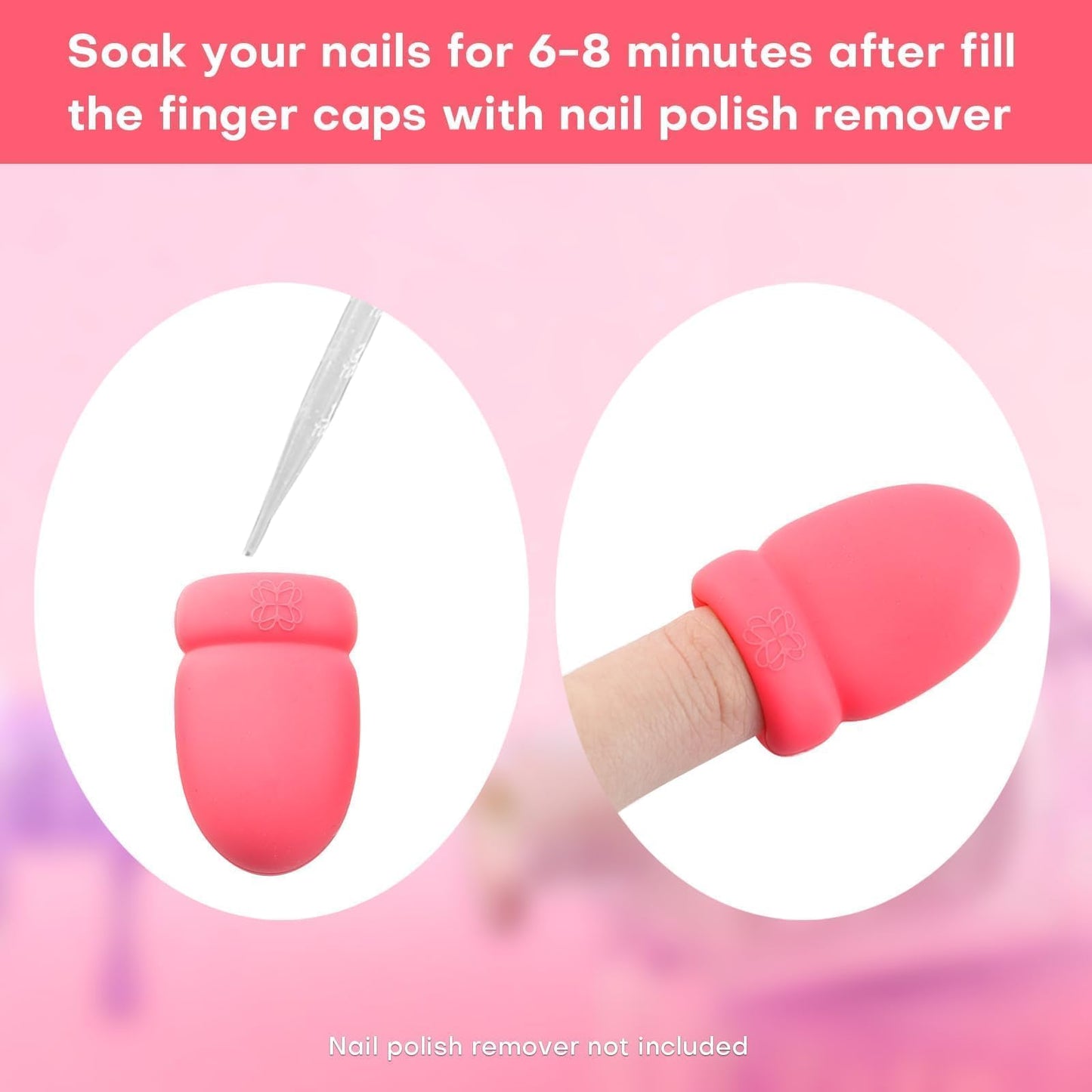 Gel Polish Remover Refill Kits for Nails, Holiday Gifts for Women Girls 4-in-1 Green Nail Polish Remover Set with Soak Off Caps Nail Buffer Block | Nail File | Cuticle Pusher for Poly Gel Acrylic Nail