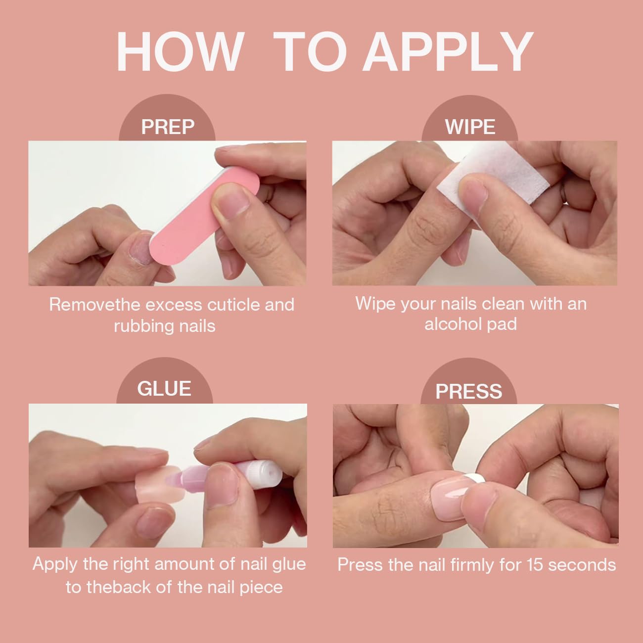 ESLALA Press On Nails Short Almond,Nude Pinkish Opaque Fake Nails Glossy Full Cover False Nails Reusable Stick On Fake Nails with Glue | 16 Sizes - 32 Nail Kit(06-Almond Nude)