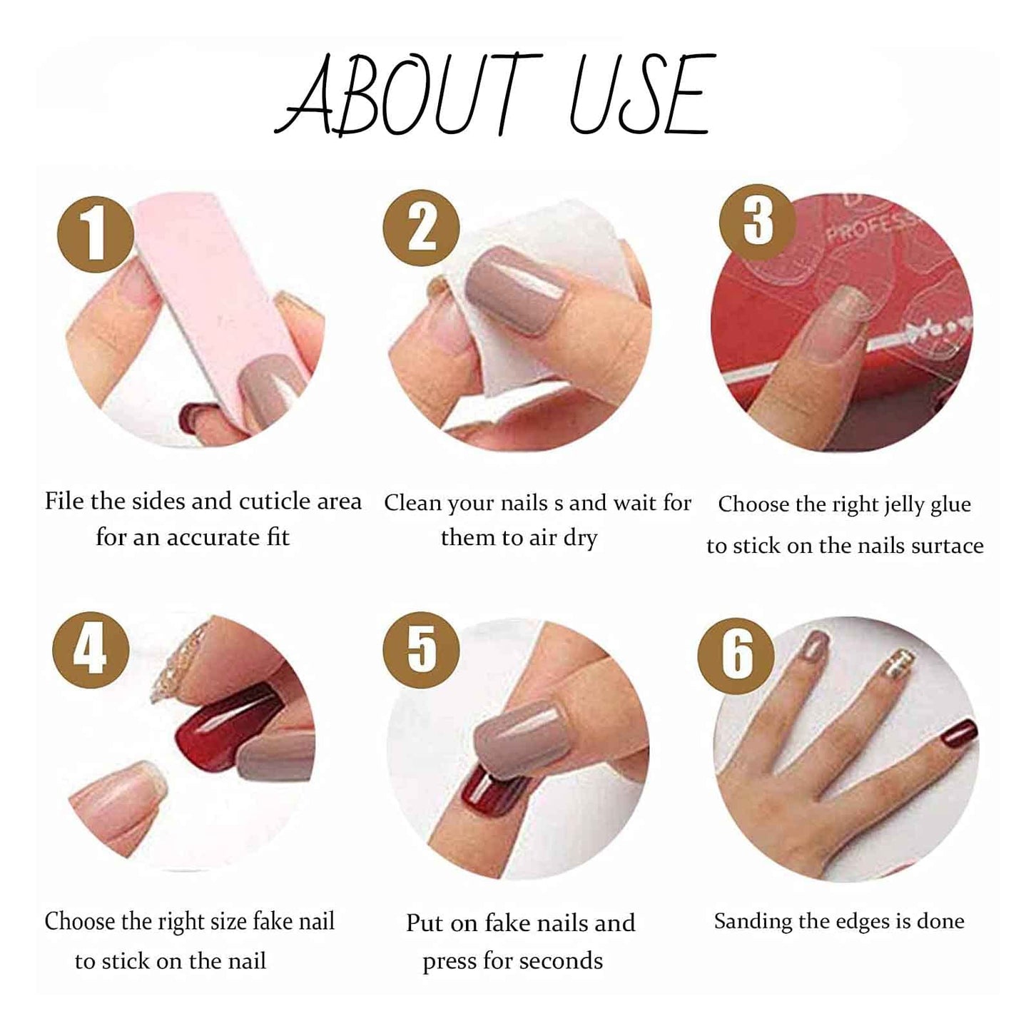 Hkanlre Short Press-On Nails Square Fake Nails Jelly Acrylic Fake Nail Finish Salon-Quality Holiday Nails 30 Nail Kit for Women