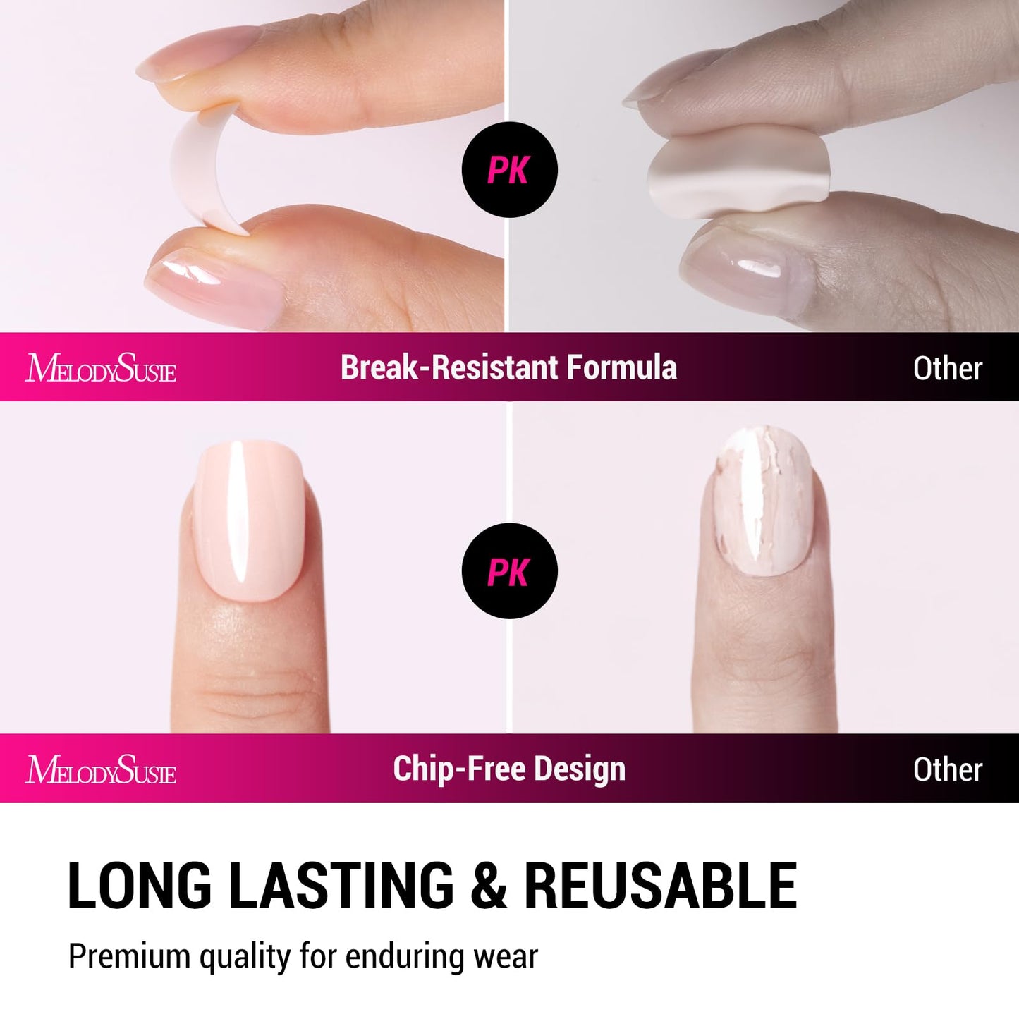 MelodySusie Professional Nail Dust Collector MelodySusie Press-On Nails Short Square White French Tips