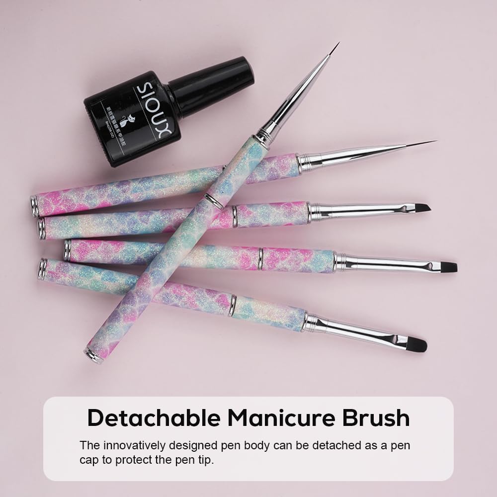 Nail Art Brushes Set YIHUALE Gel Polish Nail Art Design Pen Painting Tools Fingernail Brush Nail Cleaning Brush Nail Art Liner Brush Salon Gift for Girls Women