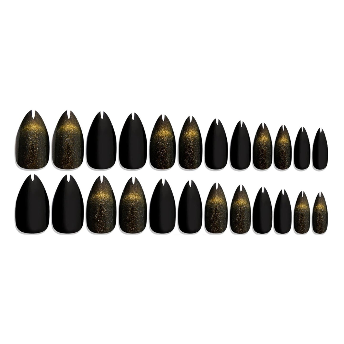 Hkanlre Press On Nails Almond-Glossy Press on Nails Medium,French Fake Nails for Women,Natural Reusable Bling Nails
