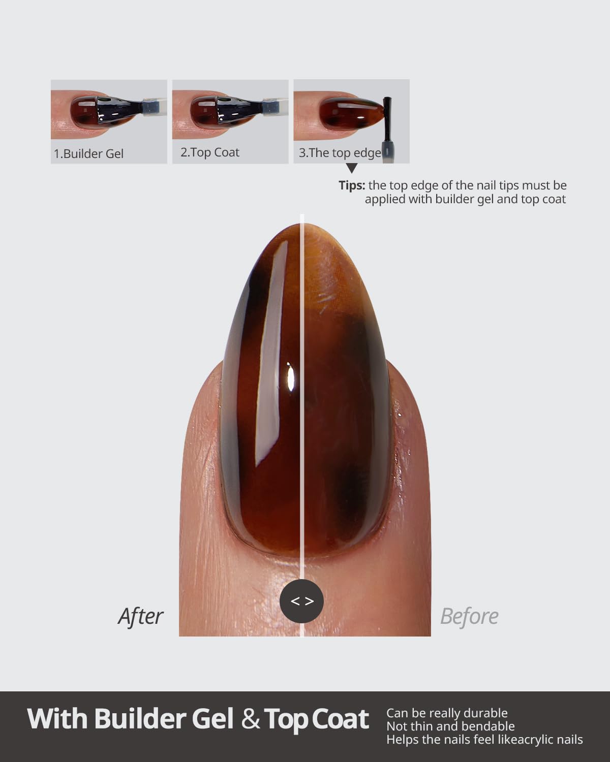 BTArtboxnails SOFTCOATTIPS Press On Nails - Tortoiseshell Short Square Press On Nails, 96Pcs Salon Quality Soak Off Soft Gel Nail Tips in 16 Sizes