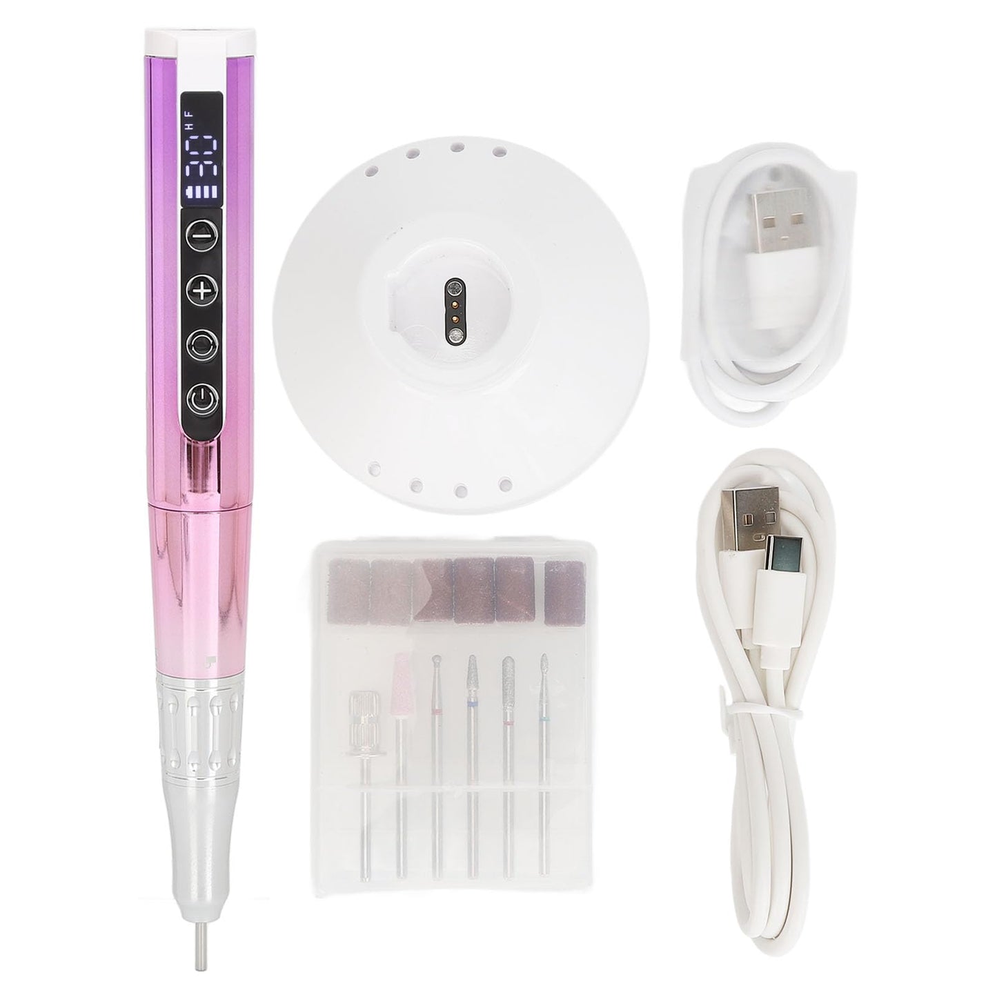 35000RPM Cordless Electric Nail Drill Pen, Professional Rechargeable Nail Drill Machine with Adjustable Speed, Portable Nail File Kit for Acrylic Gel Nails, Salon & Home Use