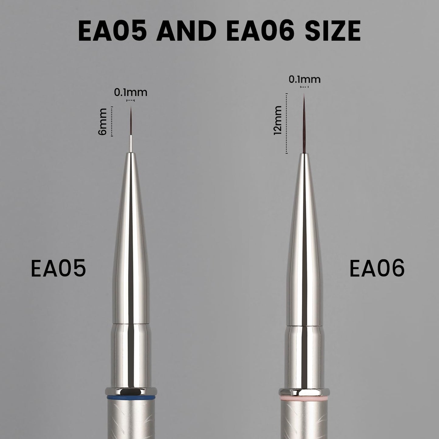 YOKEFELLOW EliteAlly Nail Art Brushes,12mm Slim Nail Art Liner Brush for Long Lines Nail Art Painting Manicure Design Professional Nail Art Tool(EA06 LINER-L)