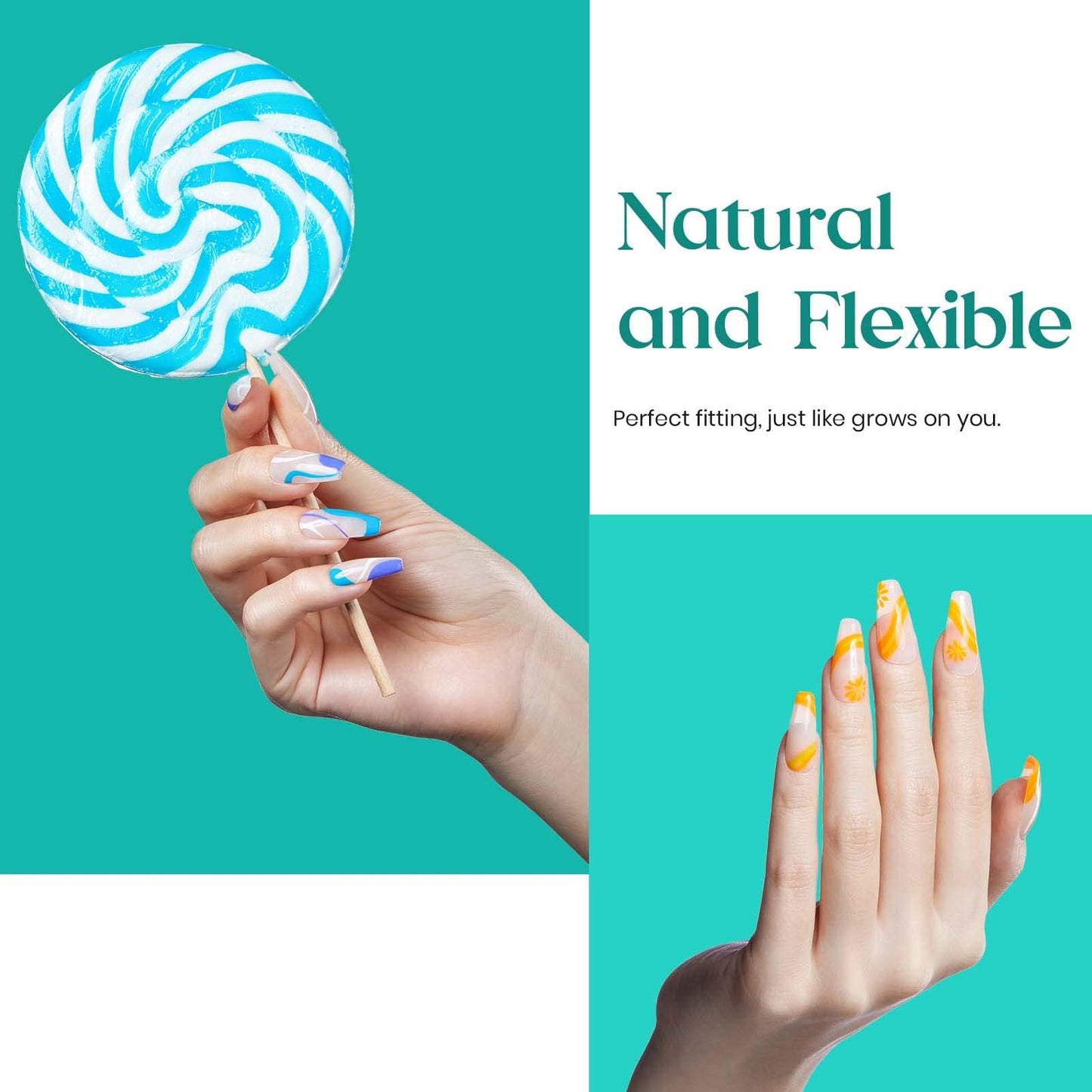 Beetles Gel Nail Tips 500Pcs Medium Coffin Pre Shaped Clear Full Cover False Nails Press on for Gel Art Polish Soak Off Lamp Easy Nail Extensions Acrylic