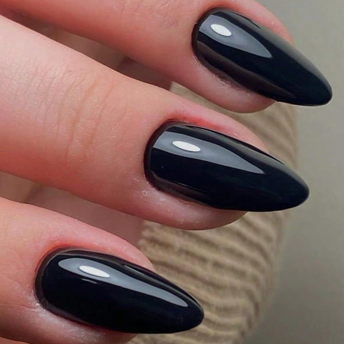 GLAMERMAID Cherry Red Press on Nails Medium Almond, Handmade Jelly Soft Gel Burgundy Emo Dark Red Glue on Nails, Pure Black Short Oval Stick on Nails Gel, Acrylic False Fake Nails Kit for Women
