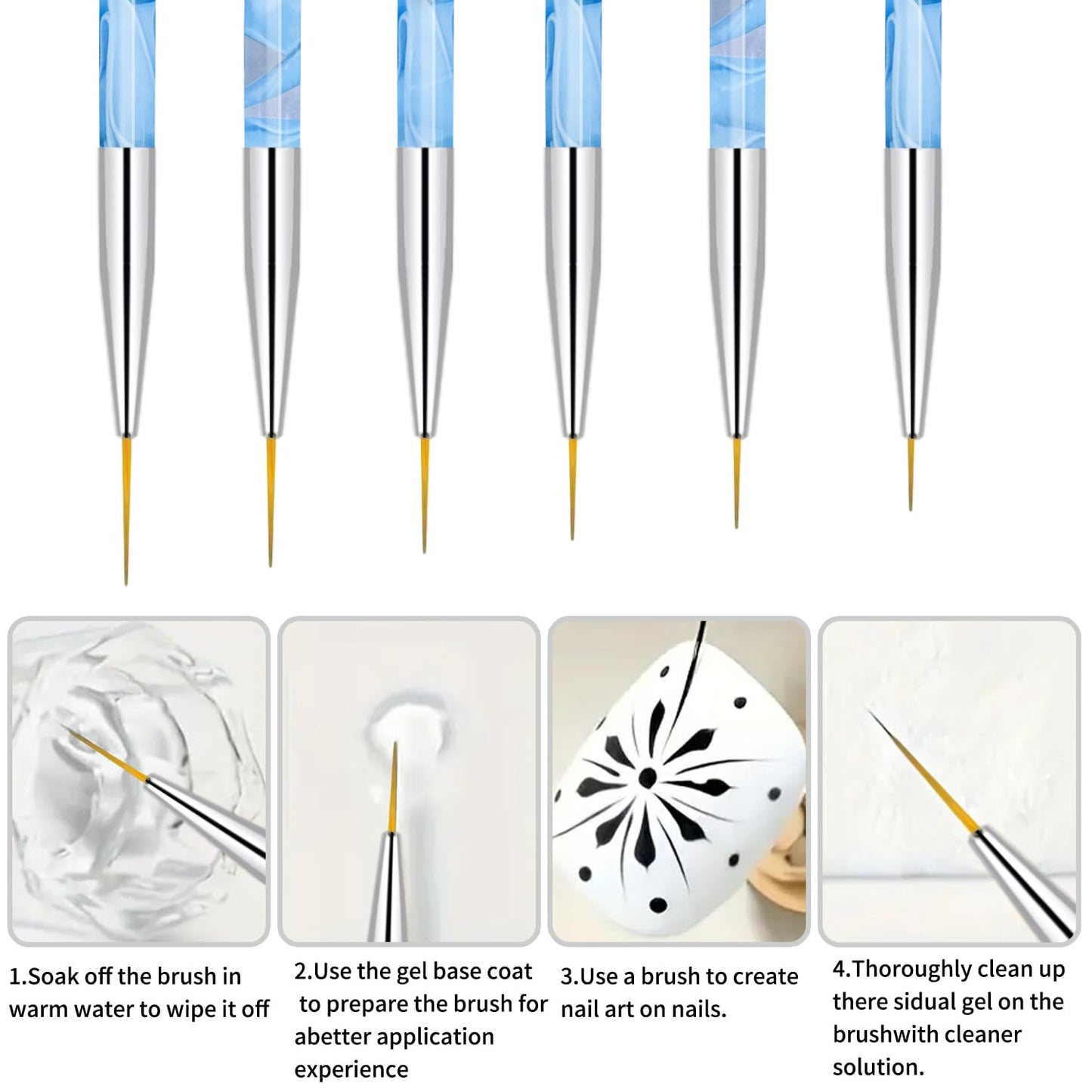 28Pcs Blue Nail Art Brush Set, Manicure Tool Kit with Acrylic Nail Brush, Builder Gel Brushes, Cuticle Brush, Dust Brush, Dotting & Liner Tool for Acrylic Powder Application, Sculpting & Cleaning