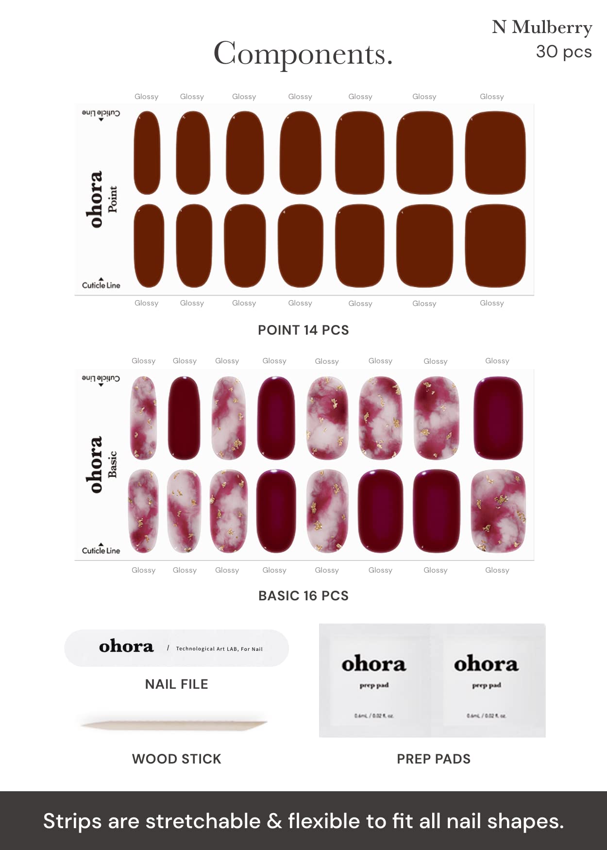 ohora Semi Cured Gel Nail Set of 2 (N Mulberry & N Royal Navy) - Professional Salon-Quality Nail Care - Easy to Use, Comfortable Curing, and Easy to Remove