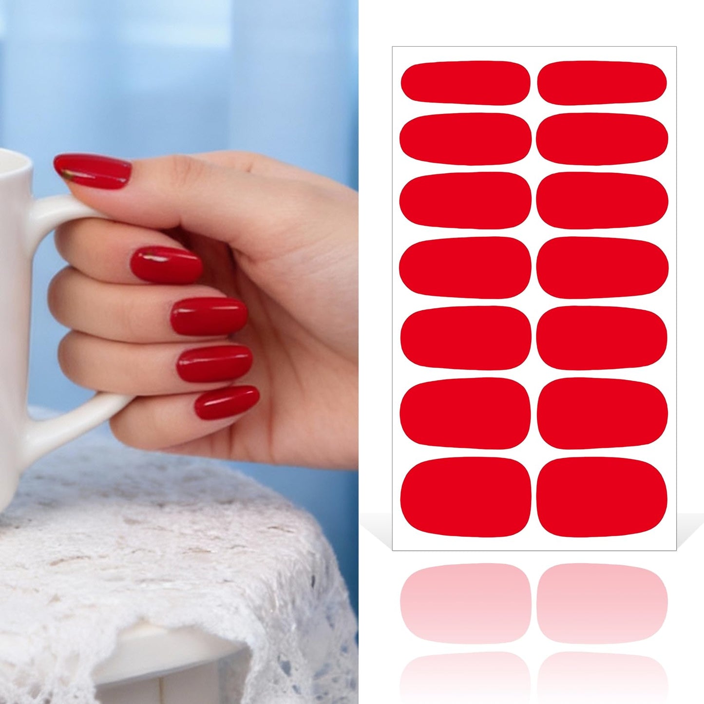 YECIRALA 20 Sheets 280 Pcs Candy Color Nail Polish Stickers Full Nail Wraps for Women, Cute Solid Gel Nail Strips Stick On Nails Polish Wraps for Nails Designs Fingernail Stickers Gel Polish Stickers