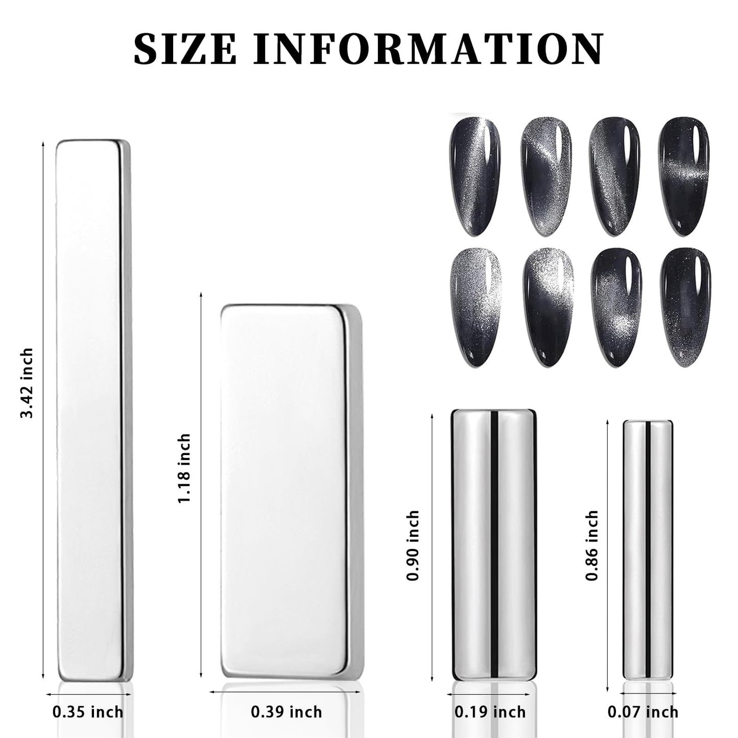 WOKOTO 9Pcs Nail Magnets For Nail Art Tools Cat Eye Magnet For Nails Gradient Ombre Cat Eye Designs Cateye Magnet Nail Polish Magnets Pens Multiple Nail Art Magnet Sticks Wands Nail Design Magnets