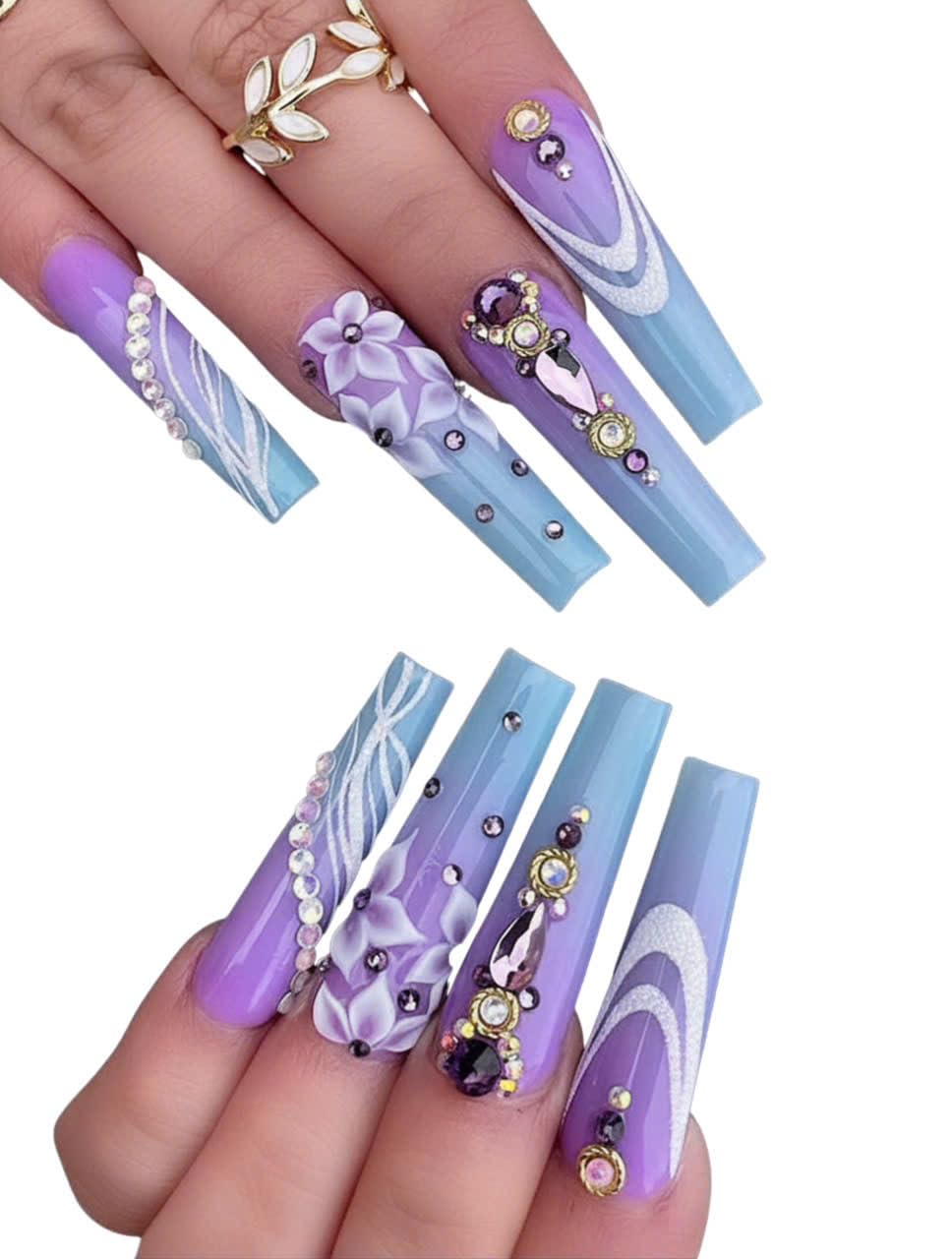 Set 32Pcs 3D White Acrylic Flower Nail Art Charms Handmade by Acrylic Powder -Flowers Nail Rhinestones Kit 3D Crystal Nail Pearls Design Acrylic Nail Art for Women (White)
