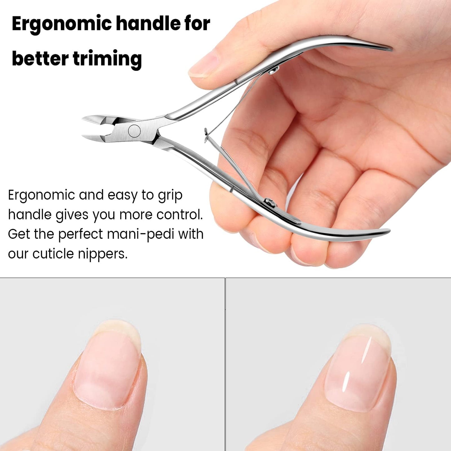 Japior 8 Packs Cuticle Trimmer, Cuticle Nippers Professional Stainless Steel Cuticle Cutter Clippers Cuticle Remover, Pedicure Manicure Tools for Fingernails and Toenails