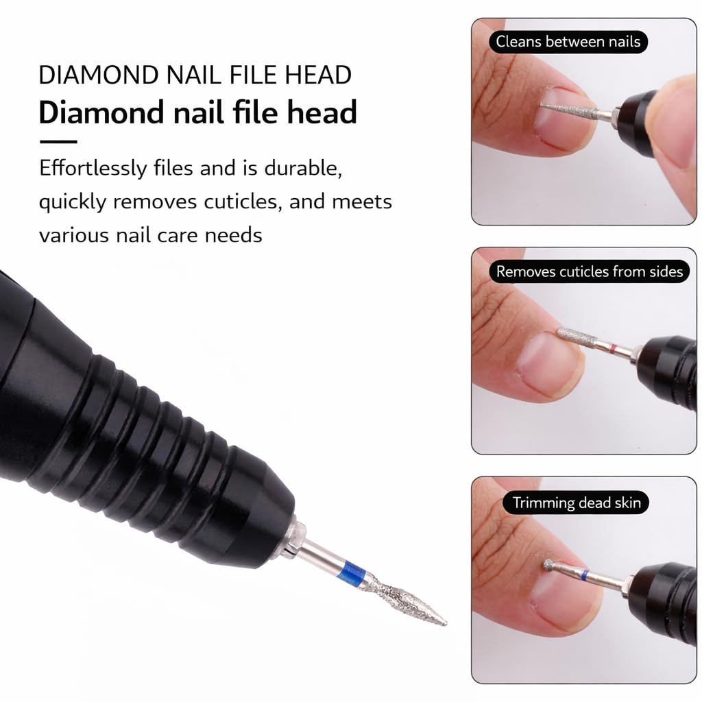 Russian Manicure Drill Bits, 30Pcs/Set Grinding Head Burr Set, Drill Bits Manicure Pedicure Tools Polishing Buffing for Polishing Buffing Bits[A]
