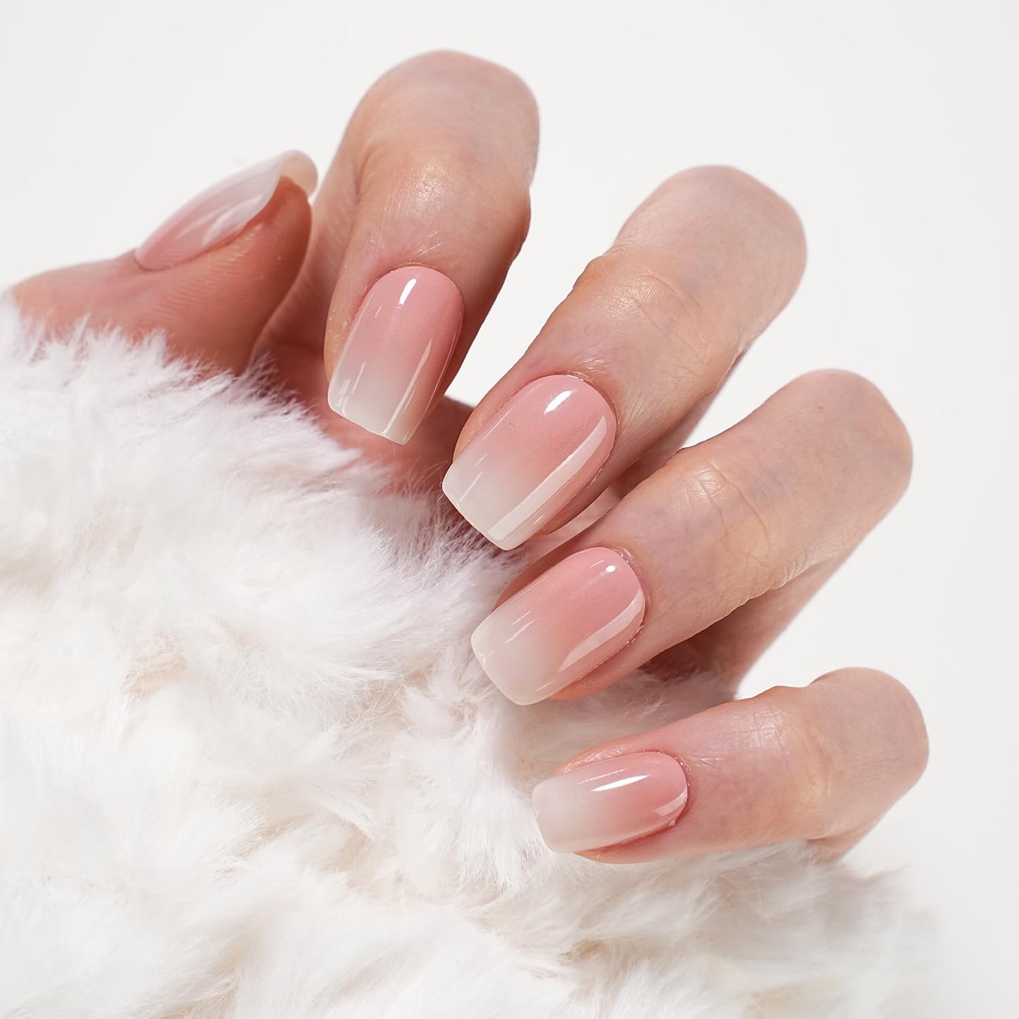 SXC Cosmetics Press On Nails - 001 Amber Ombre | X5 Signature Series - Extra Short Square Fake Nails, Salon Quality Nails 15 Sizes - 150 pieces Nail Kit with Glue