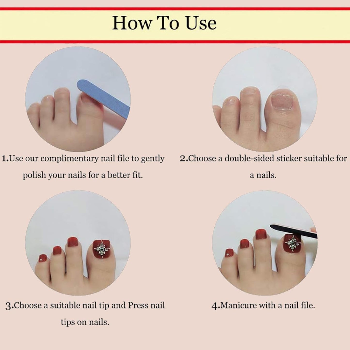 Flower Press on Toenails Short Square Fake Toenails White French False Toe Nail Full Cover Acrylic Glue on Toenails Rhinestones Butterfly Stick on Toe Nails for Women Manicure 24 Pcs