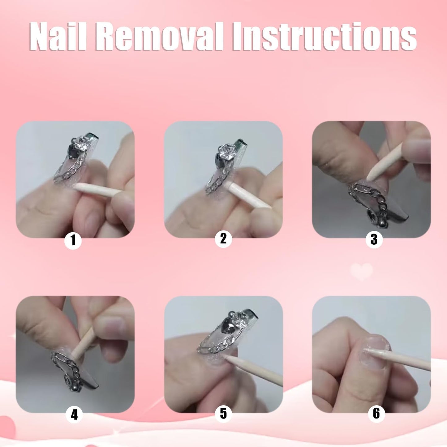 10 Pcs Press on Nails Handmade Duck Glue on Nails Pink French Tip with 3d Sparkling Diamond Design Handmade Acrylic Nails Elegant for Women for Spring Summer (S)