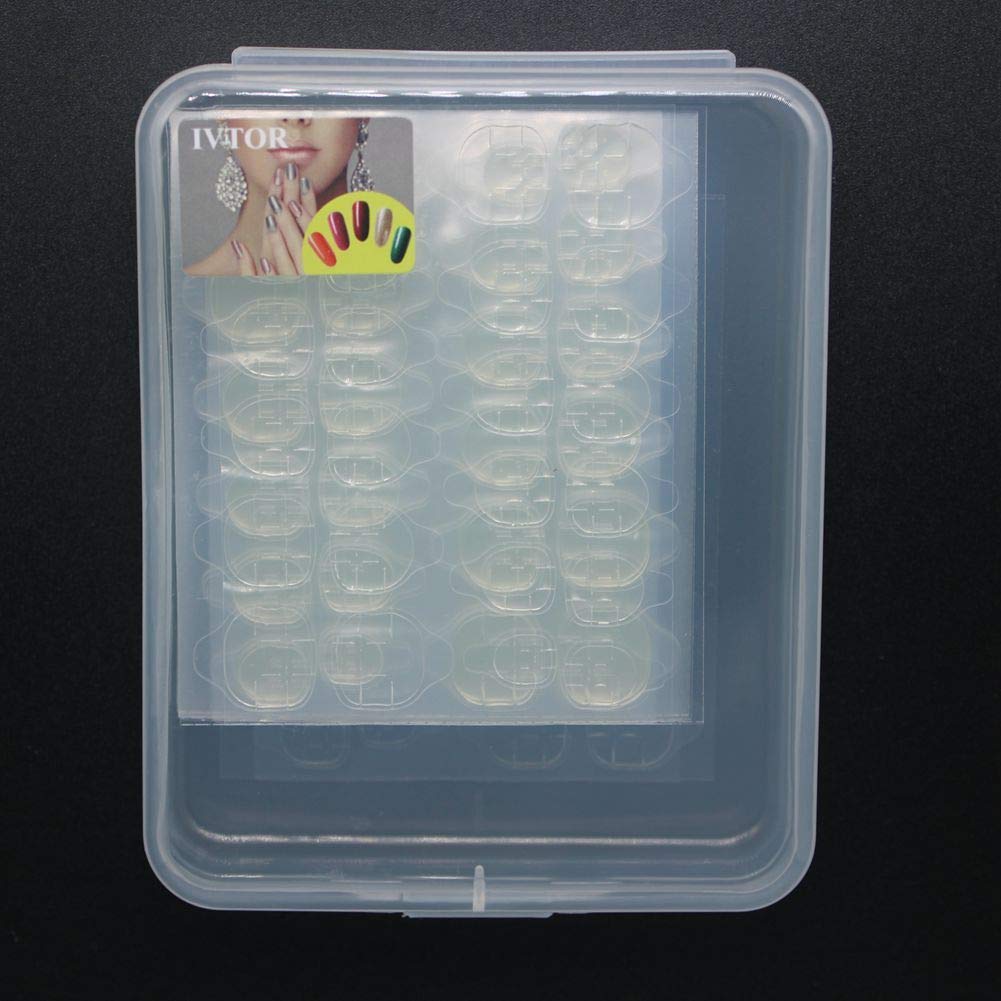 Ivtor Nail Adhesive Tabs, 20 Sheets (480pcs), Transparent, Waterproof, Variety Pack, Press-On Nail Adhesive Tabs