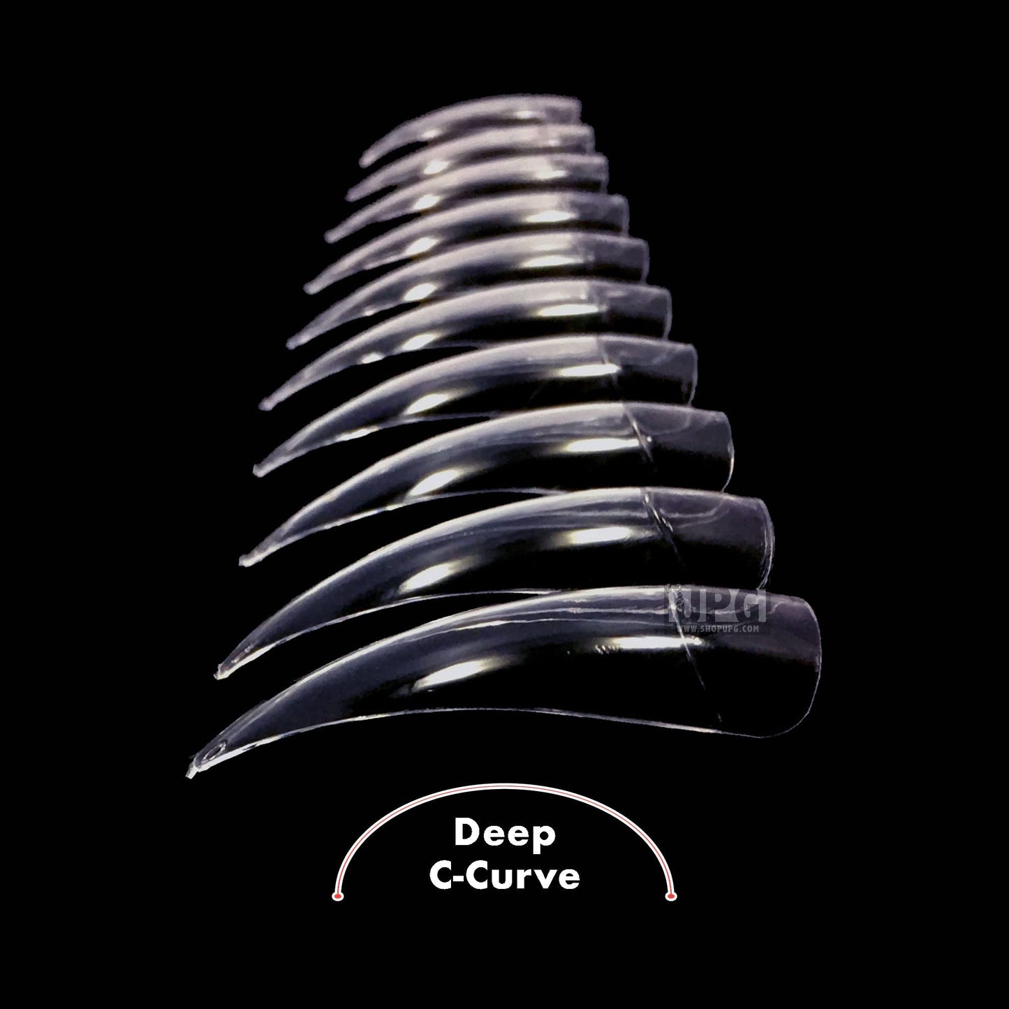 Long Sharp Stiletto Nail Tips with Deep Curve for Nail Art, False, Artificial, Acrylic, Drag Queen Nails, Nail Gloves and Cosplay Claws