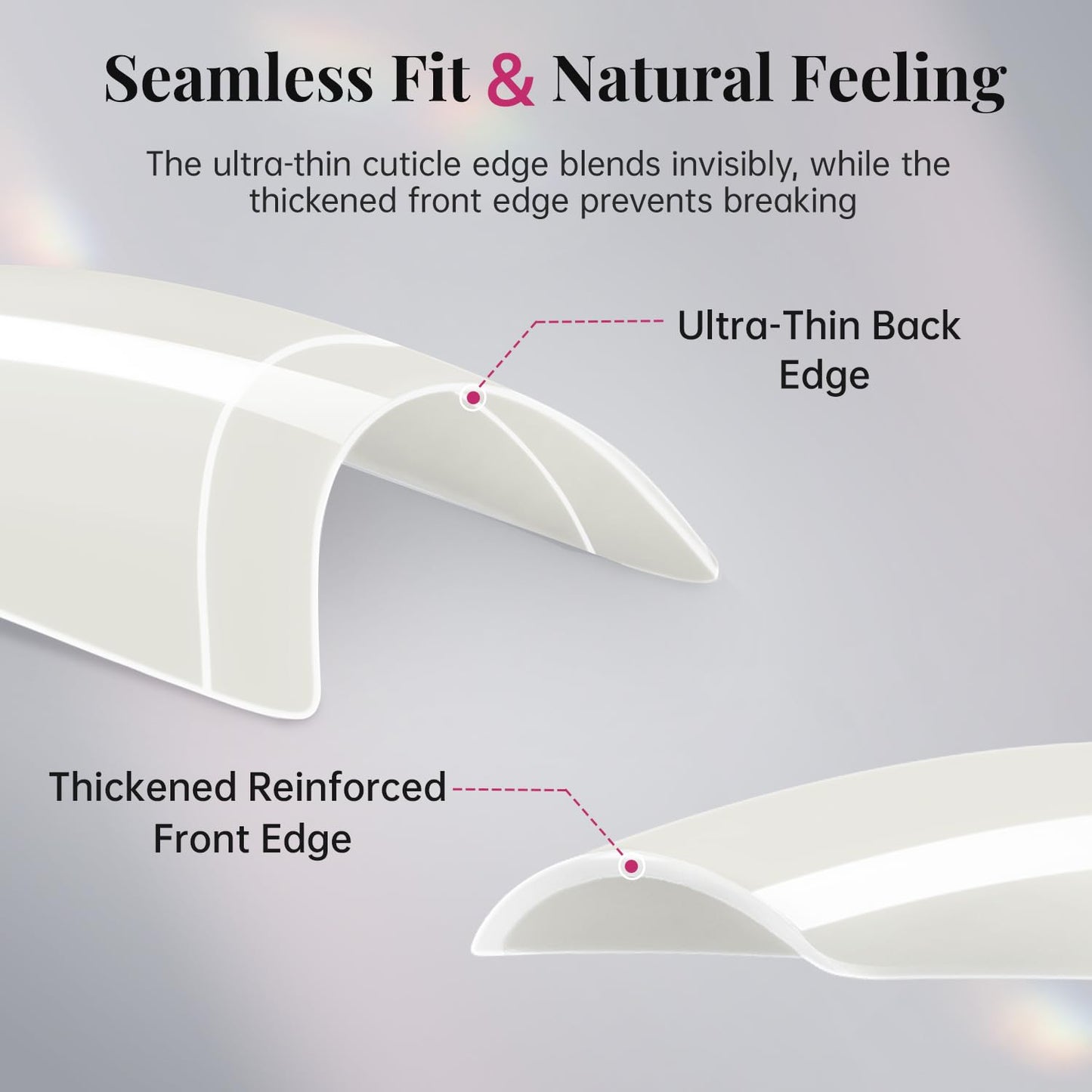 Krofaue Nail Tips Art Bundle – 500PCS Soft Gel French Half Cover Nail Tips with Box & Mini Rechargeable UV Flash Cure Lamp with Stand for Salon and Home DIY