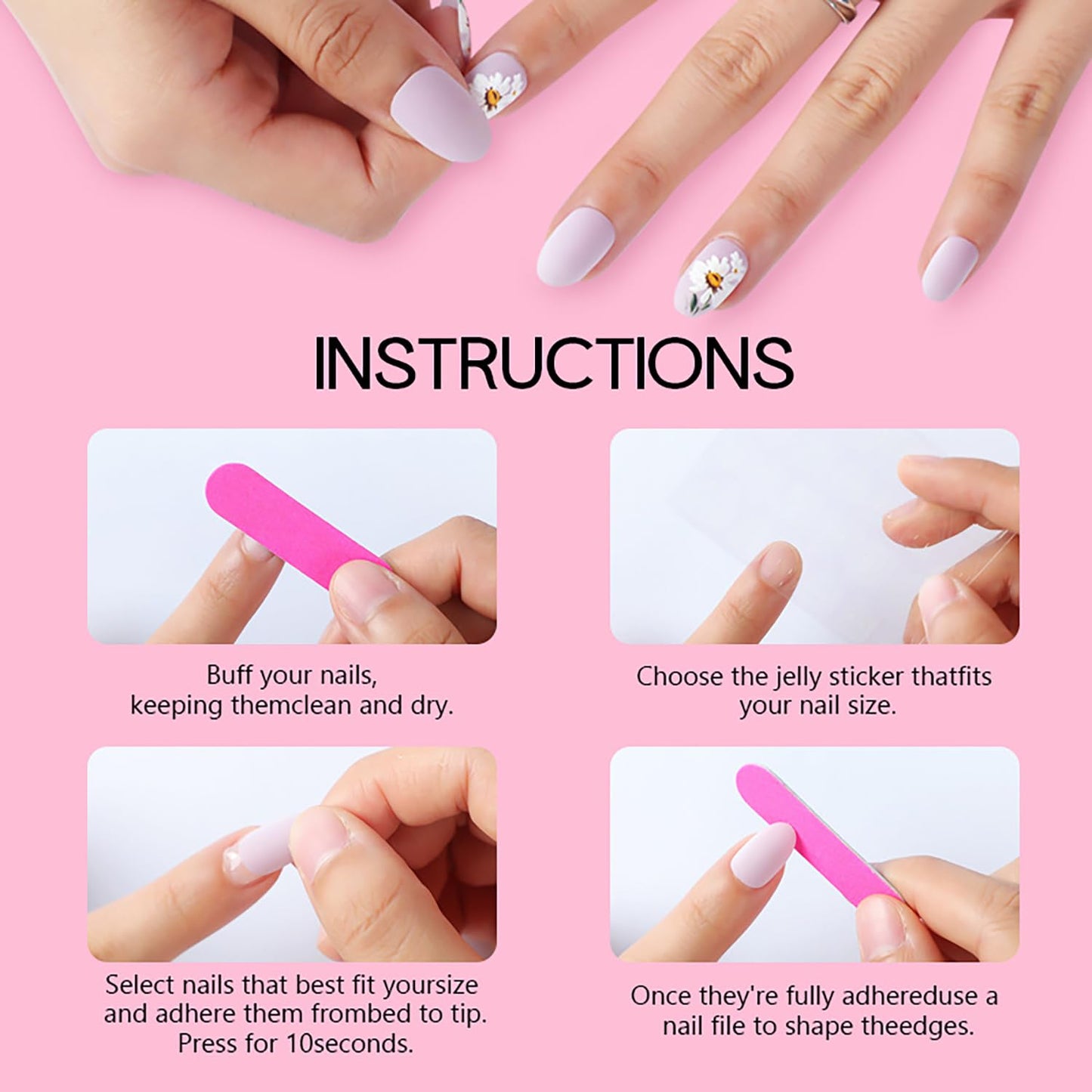LOPMNGHT Colorful Ballon Press on Nails Medium Length Gradient French Stick on Nail Press Ons with Design Full Cover Artificial False Nail Glossy Reusable Acrylic Manicure Glue on Nails for Women