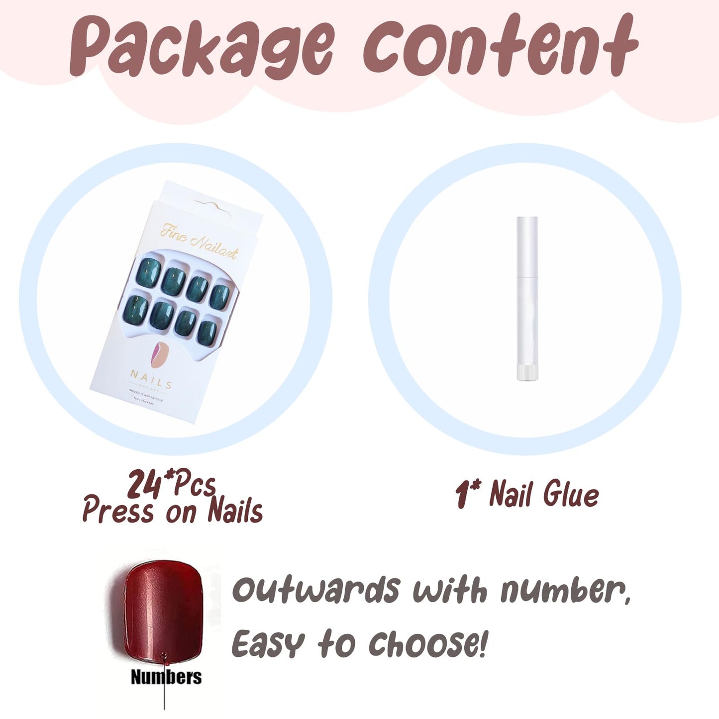BABALAL Square Press on Nails Short Fake Nails Dark Green Chrome Glue on Nails Cat Eye Acrylic Nails 24Pcs Shiny Squoval Stick on Nails for Women and Girls