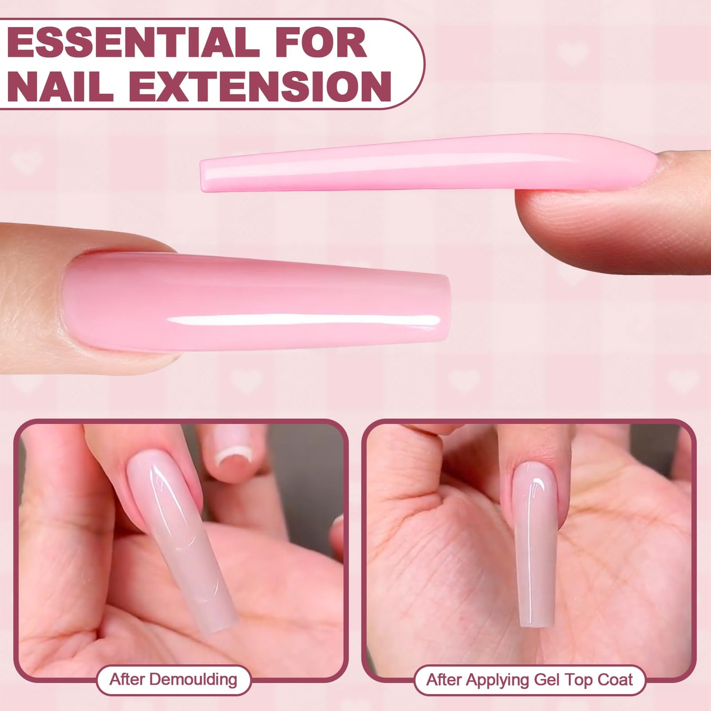 Plman 240 PCS Sandwich Nail Dual Forms, Nail Extension Kit for Beginner & Professional, 14 Sizes Dual Form for Polygel and Builder Gel, Salon and Home DIY Nail Art Tools (Trapezoidal)