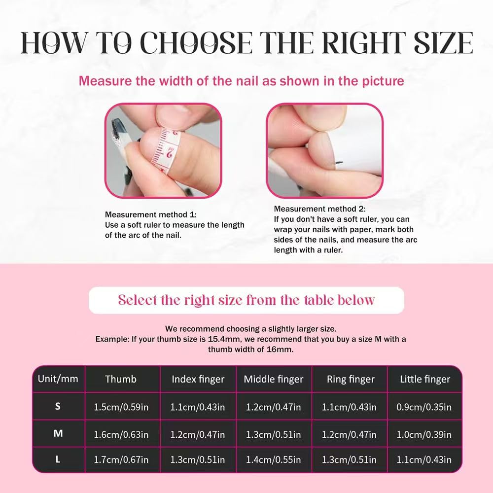 Threelegscat Handmade Press on Nails Long Almond Shape Fake Nails Stiletto Nail With Design for Women and Girls 10pcs Size M Pattern St1159