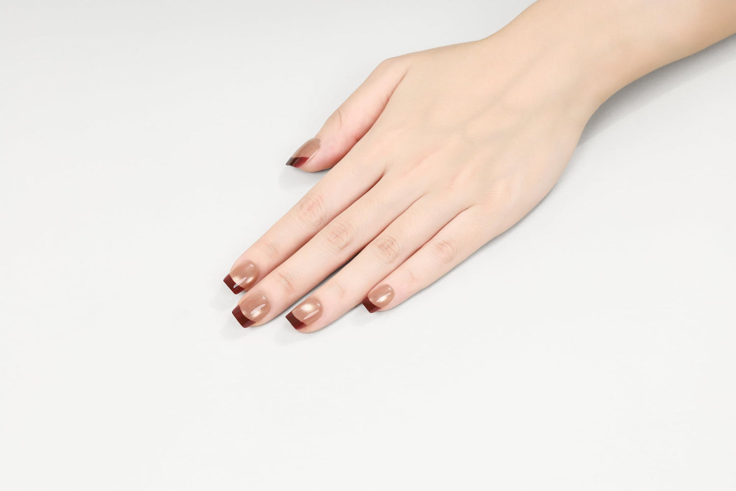 Max’s Press-On Nails, French Tip Collection | 30-Piece Nail Kit including both Nail Glue & Adhesive Tabs (Square Aged Red Wine, Medium)