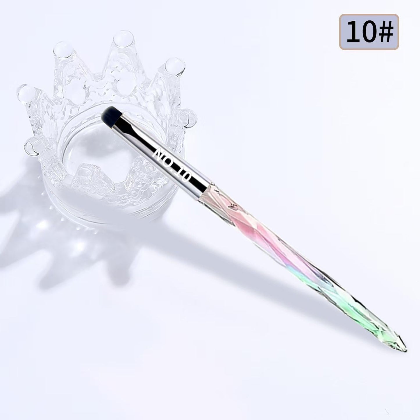 5Pcs Nail French Tip Brush Set, Gel Nail Brushes with Iridescent Gradient Handle, Professional French Manicure Brushes for Gel Polish Petal Texture & Nail Edge Detailing Salon DIY